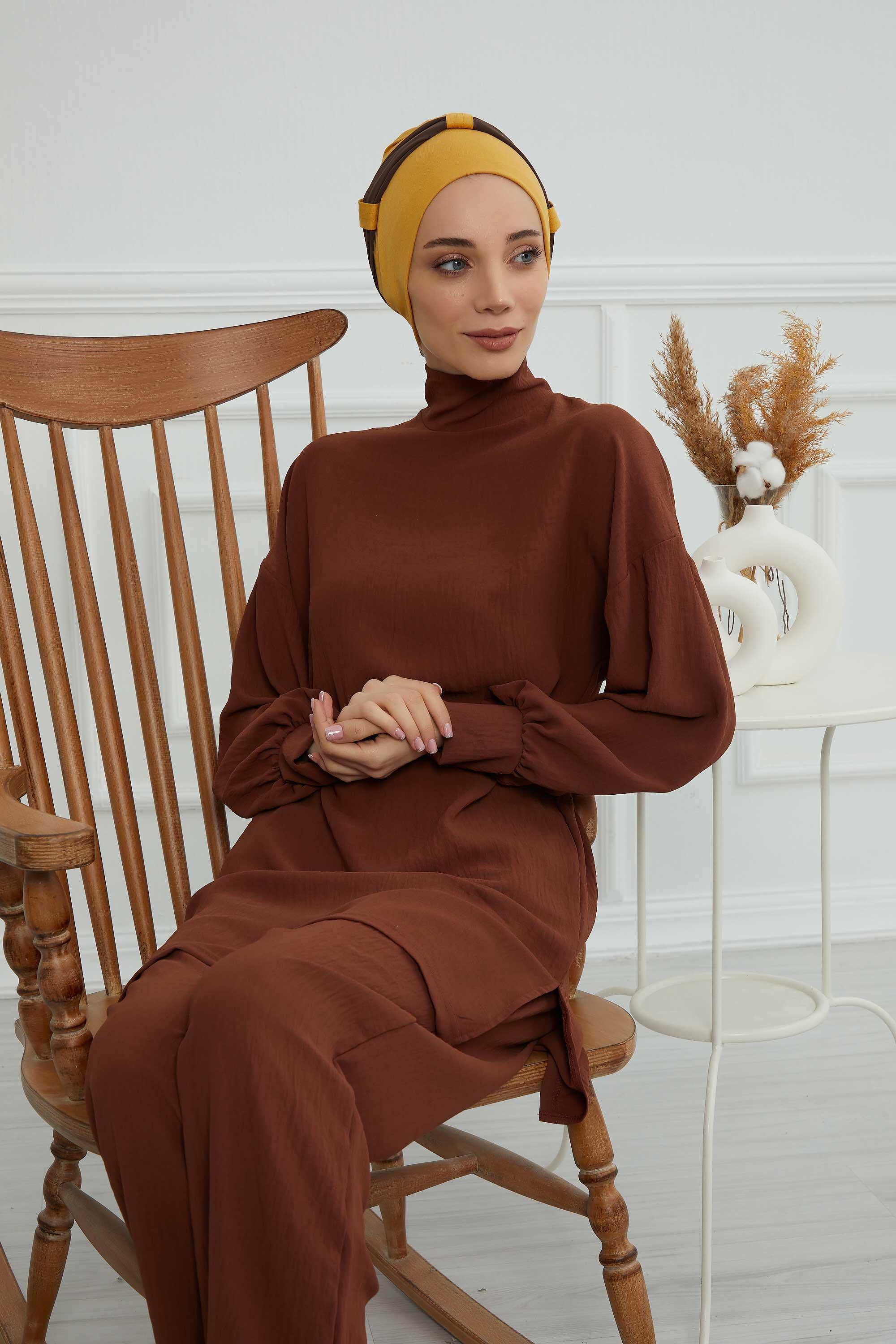 Şifon Kuşaklı Penye Bone,B-24