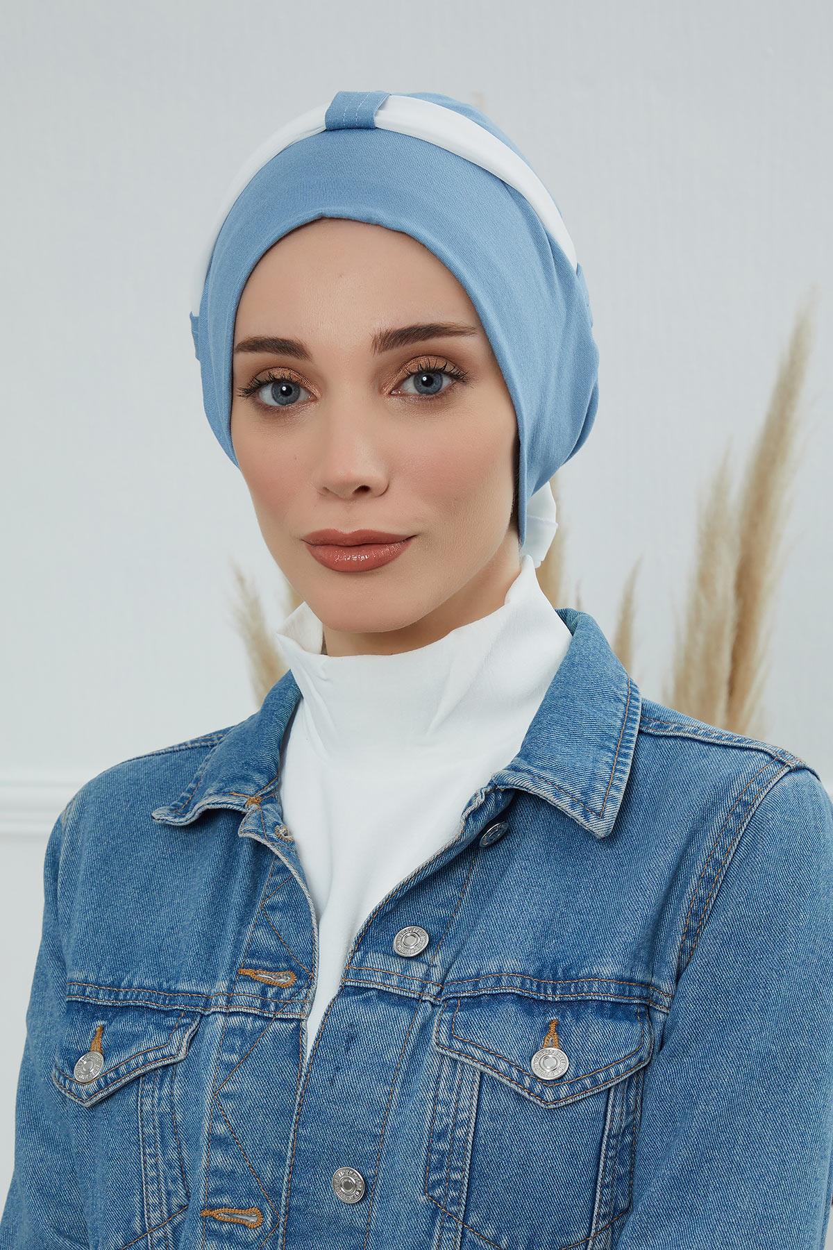 Şifon Kuşaklı Penye Bone,B-24