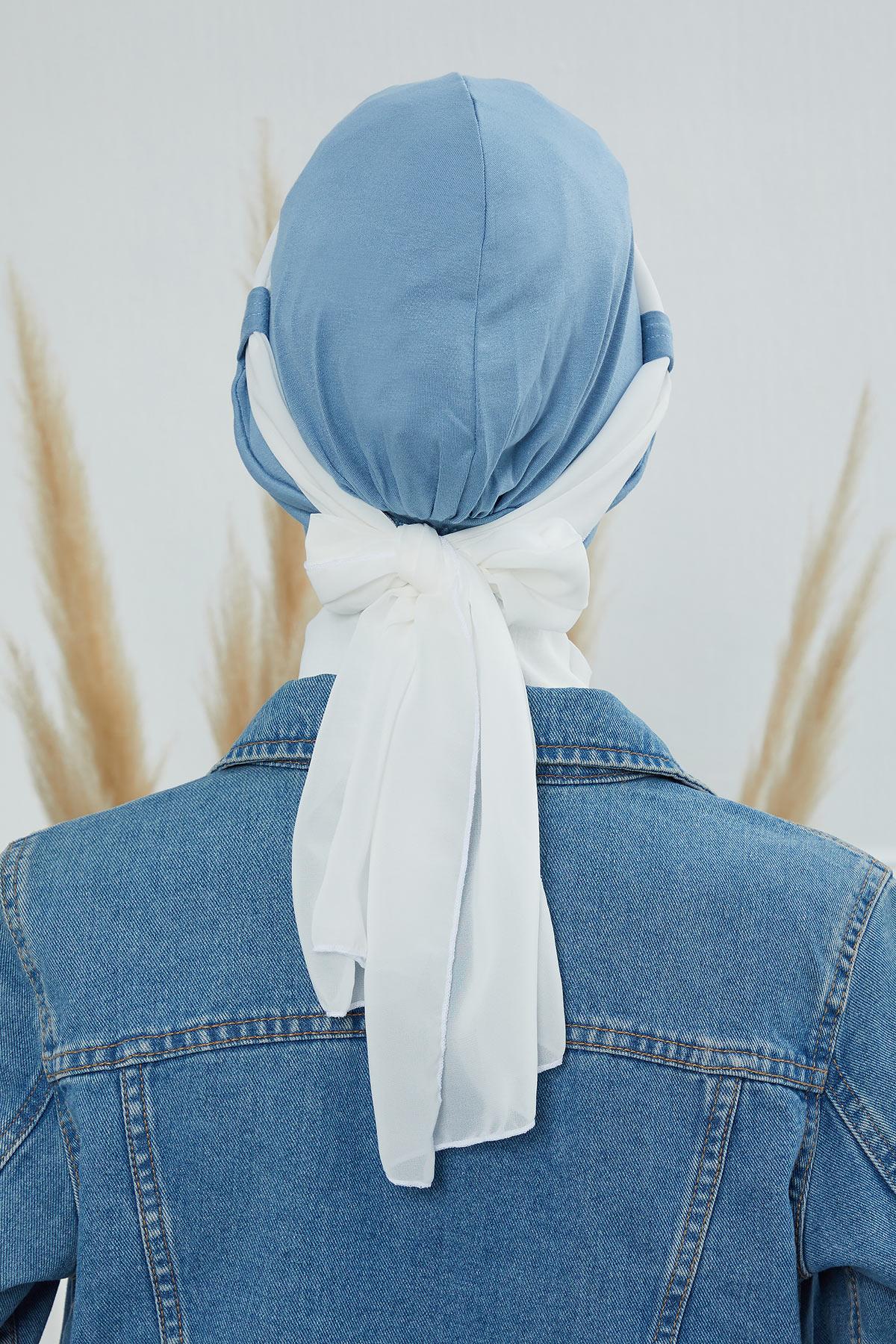 Şifon Kuşaklı Penye Bone,B-24