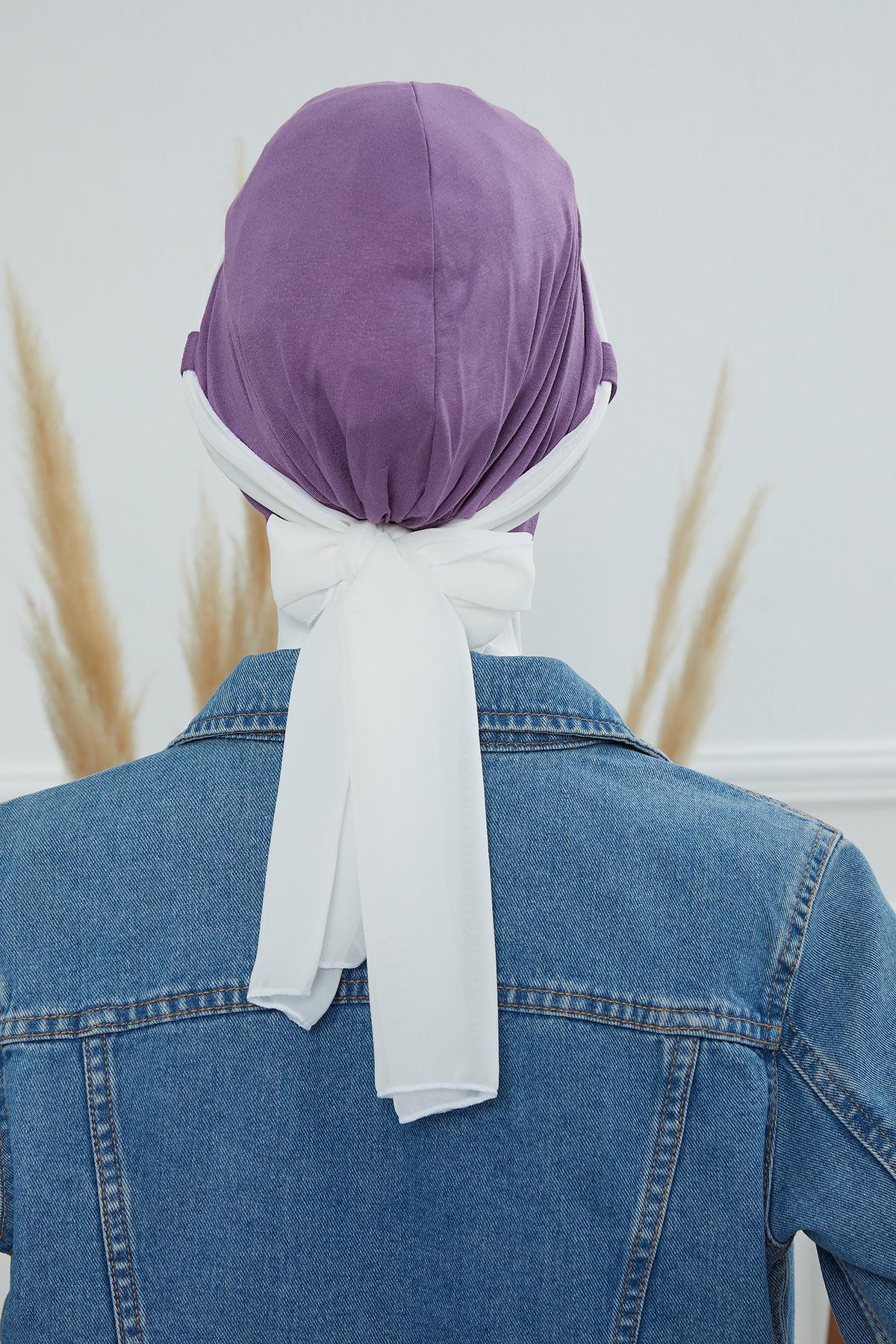 Şifon Kuşaklı Penye Bone,B-24