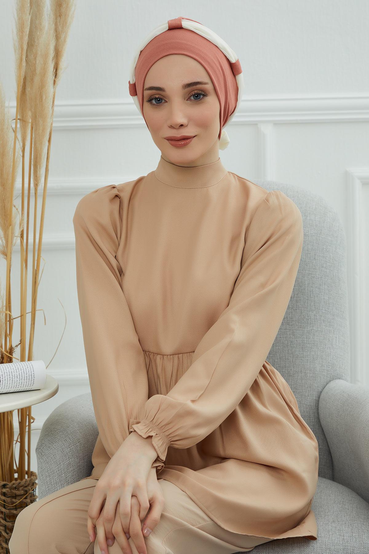 Şifon Kuşaklı Penye Bone,B-24