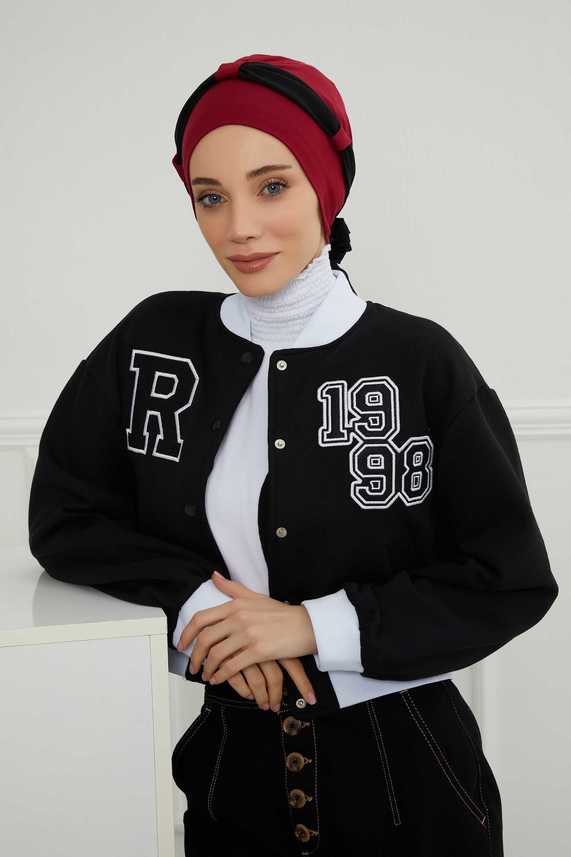 Şifon Kuşaklı Penye Bone,B-24