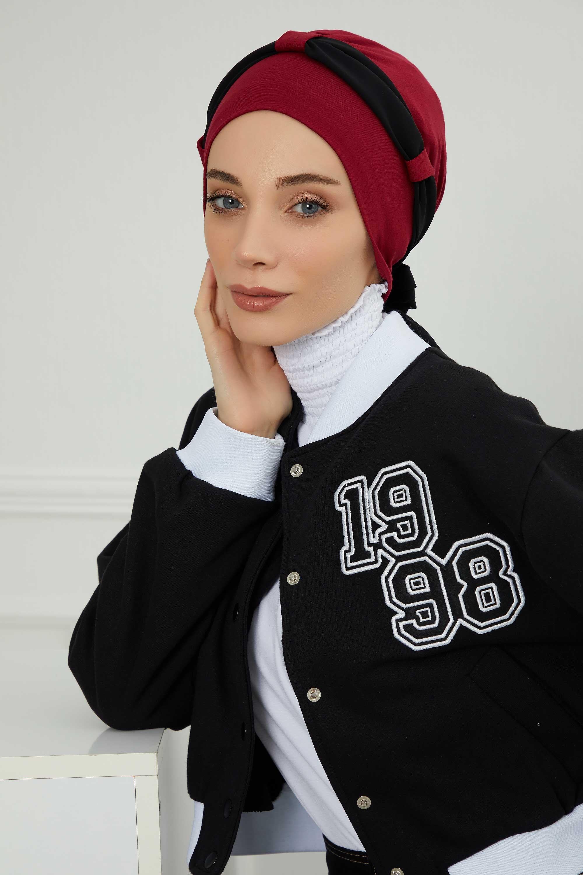 Şifon Kuşaklı Penye Bone,B-24