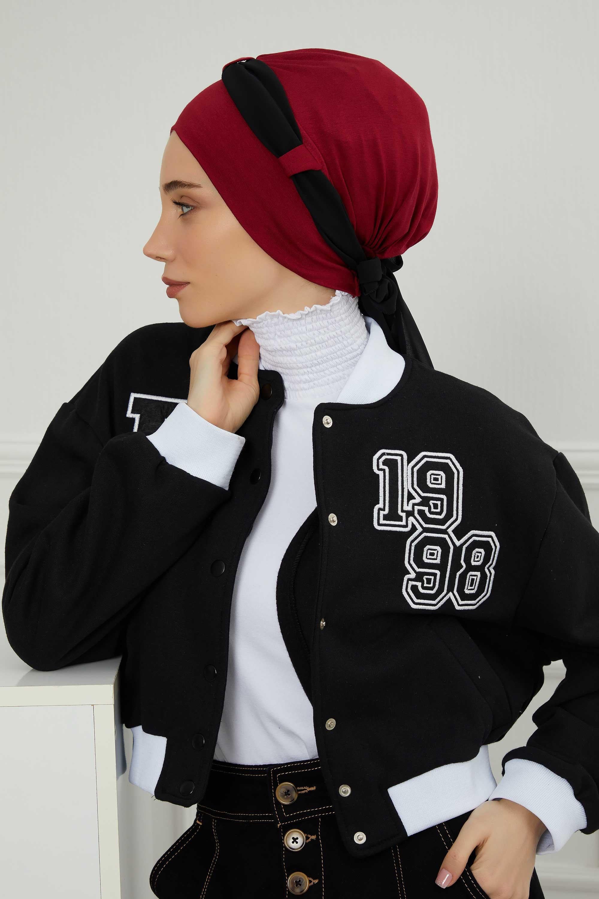 Şifon Kuşaklı Penye Bone,B-24