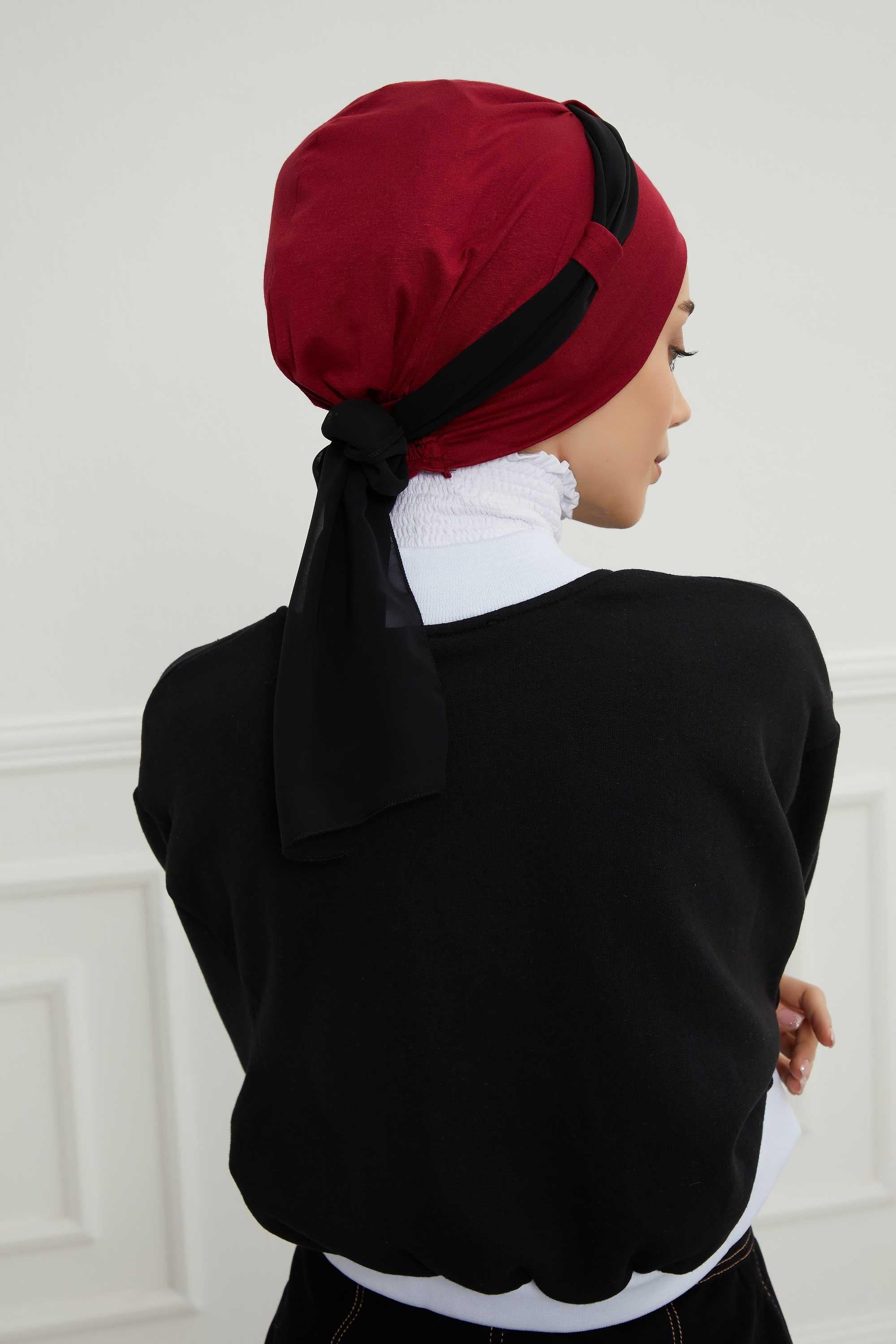 Şifon Kuşaklı Penye Bone,B-24