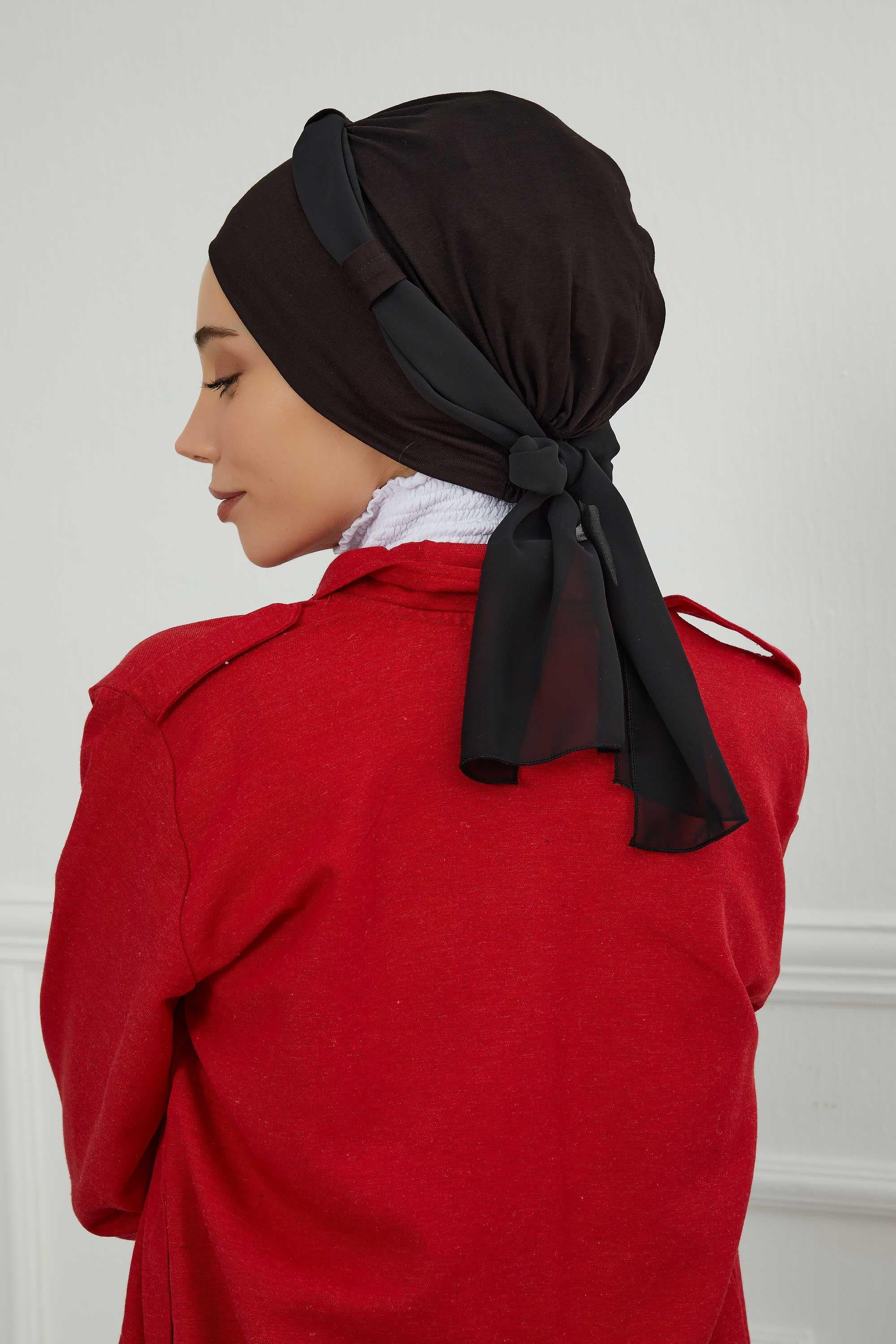 Şifon Kuşaklı Penye Bone,B-24