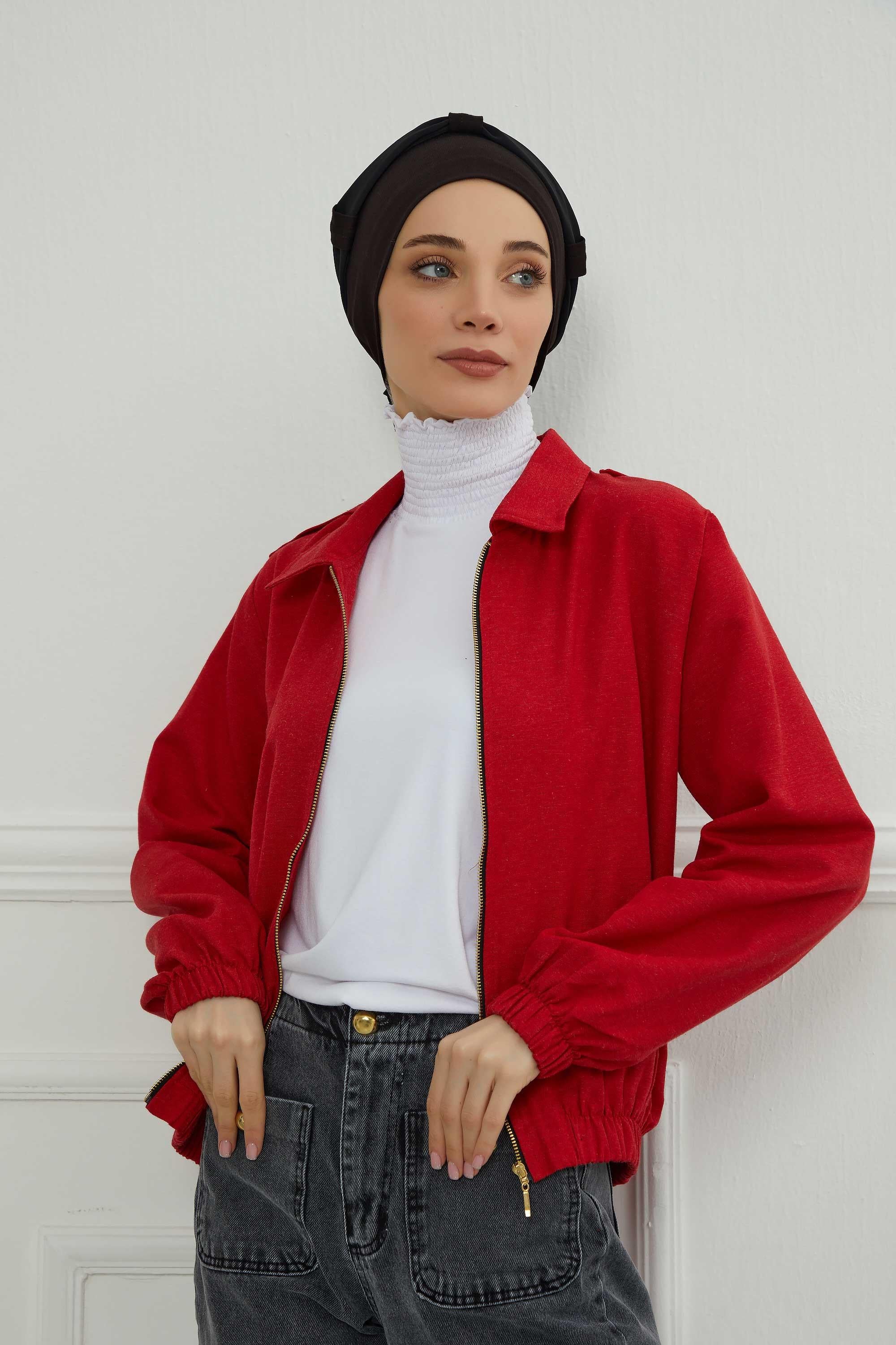 Şifon Kuşaklı Penye Bone,B-24