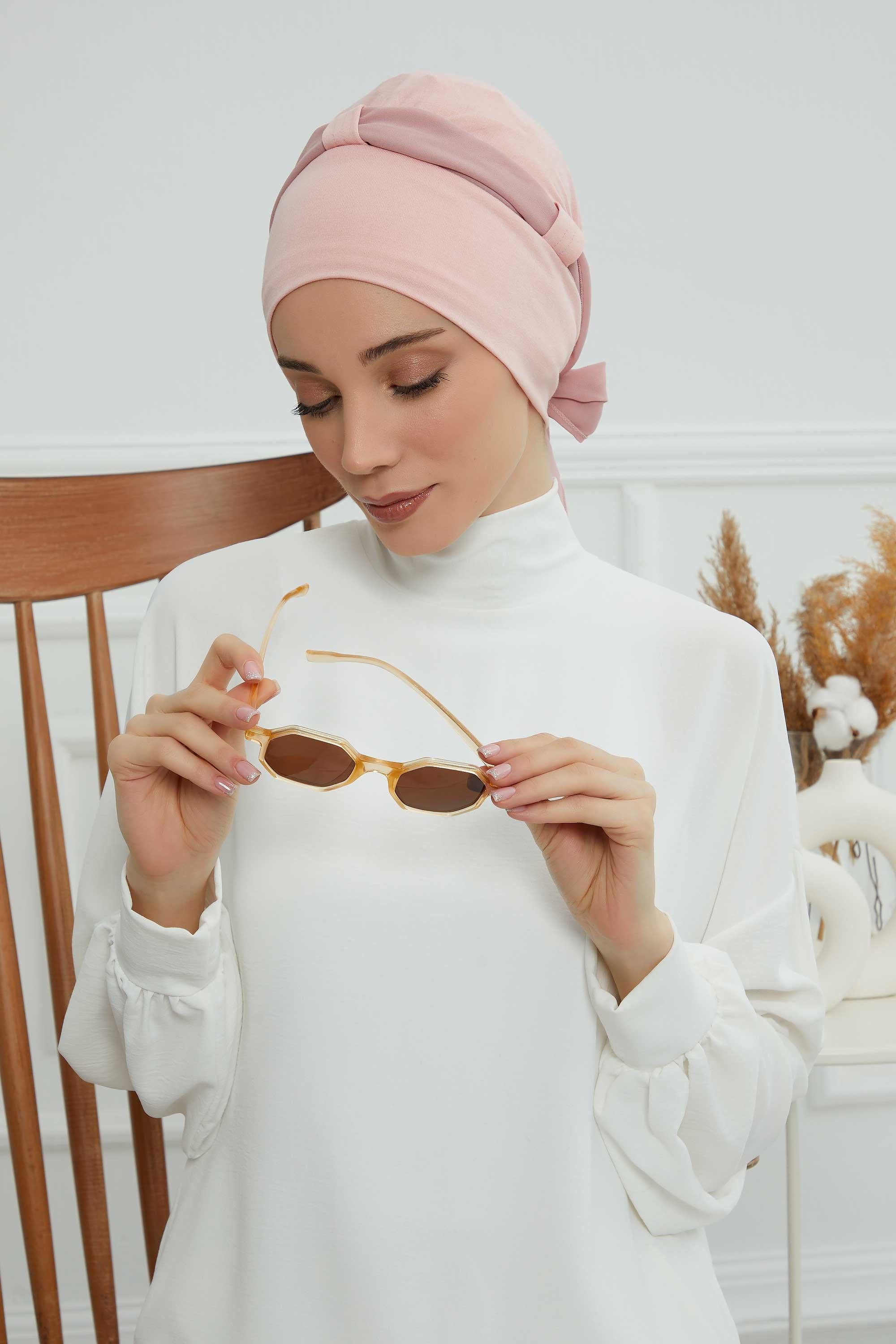 Şifon Kuşaklı Penye Bone,B-24