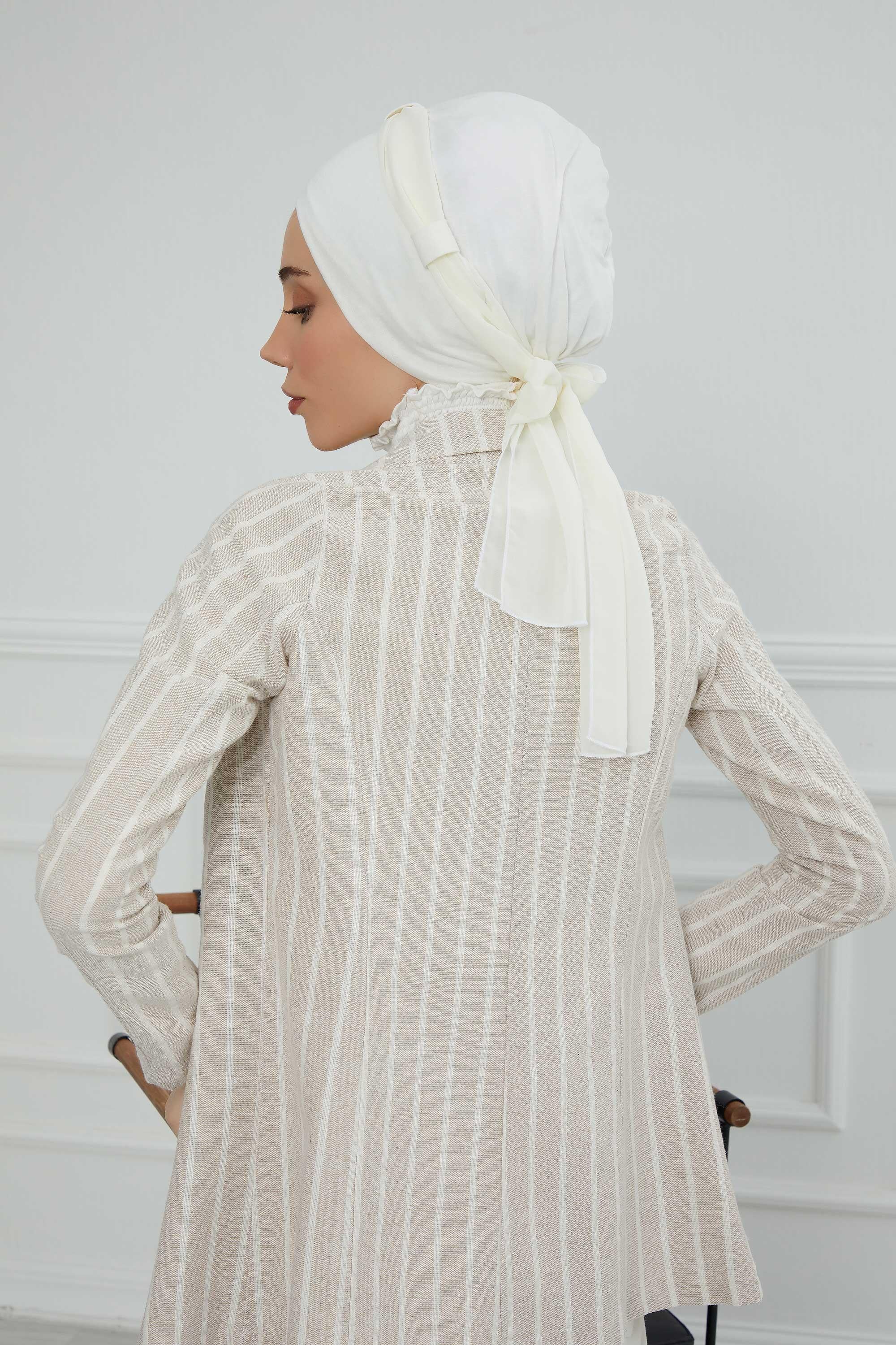 Şifon Kuşaklı Penye Bone,B-24