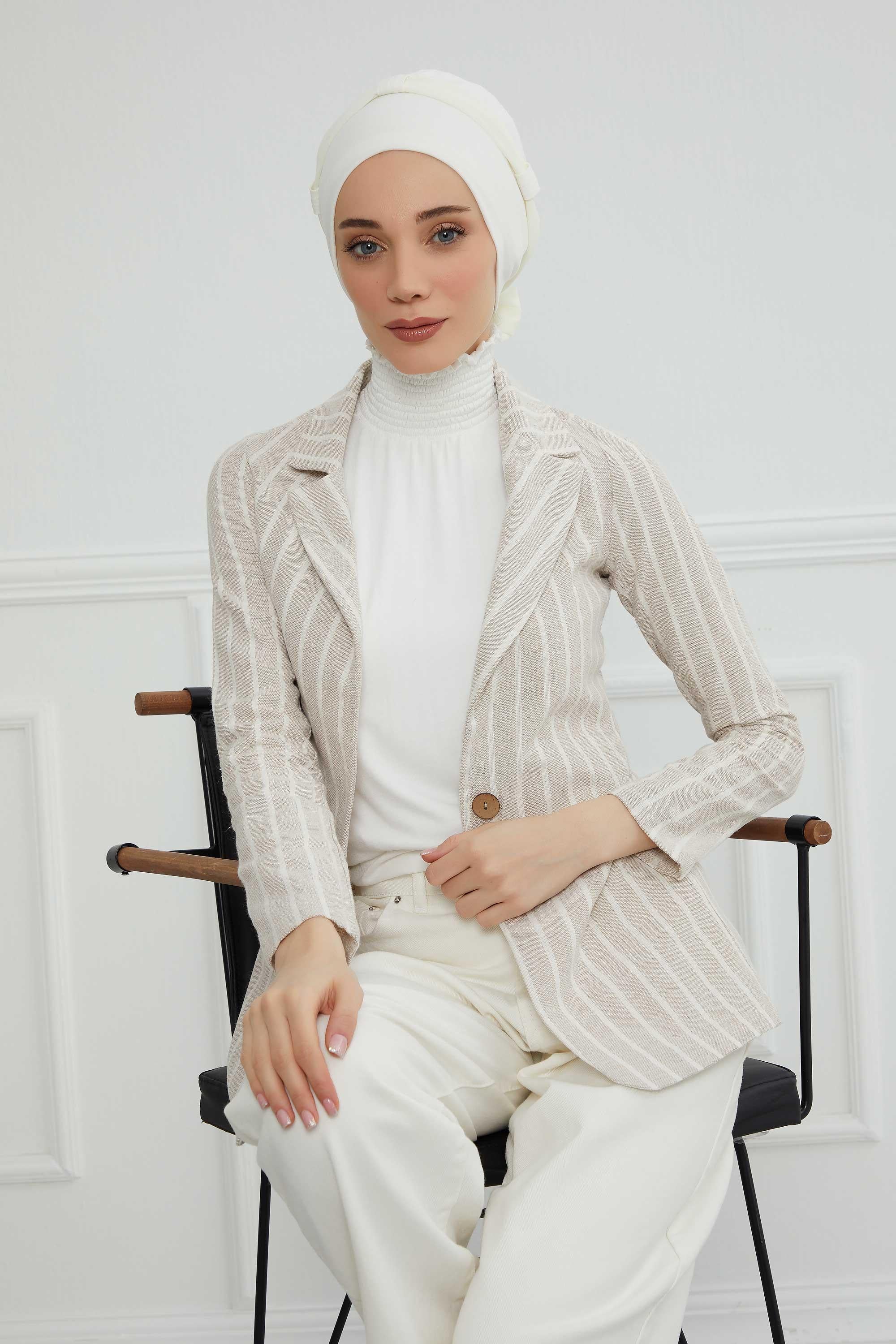 Şifon Kuşaklı Penye Bone,B-24