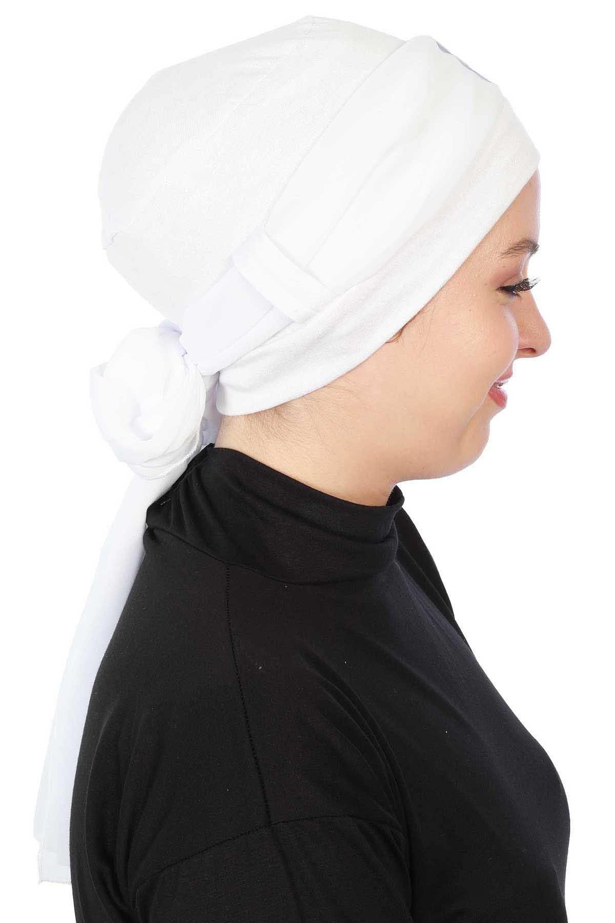 Şifon Kuşaklı Penye Bone,B-36