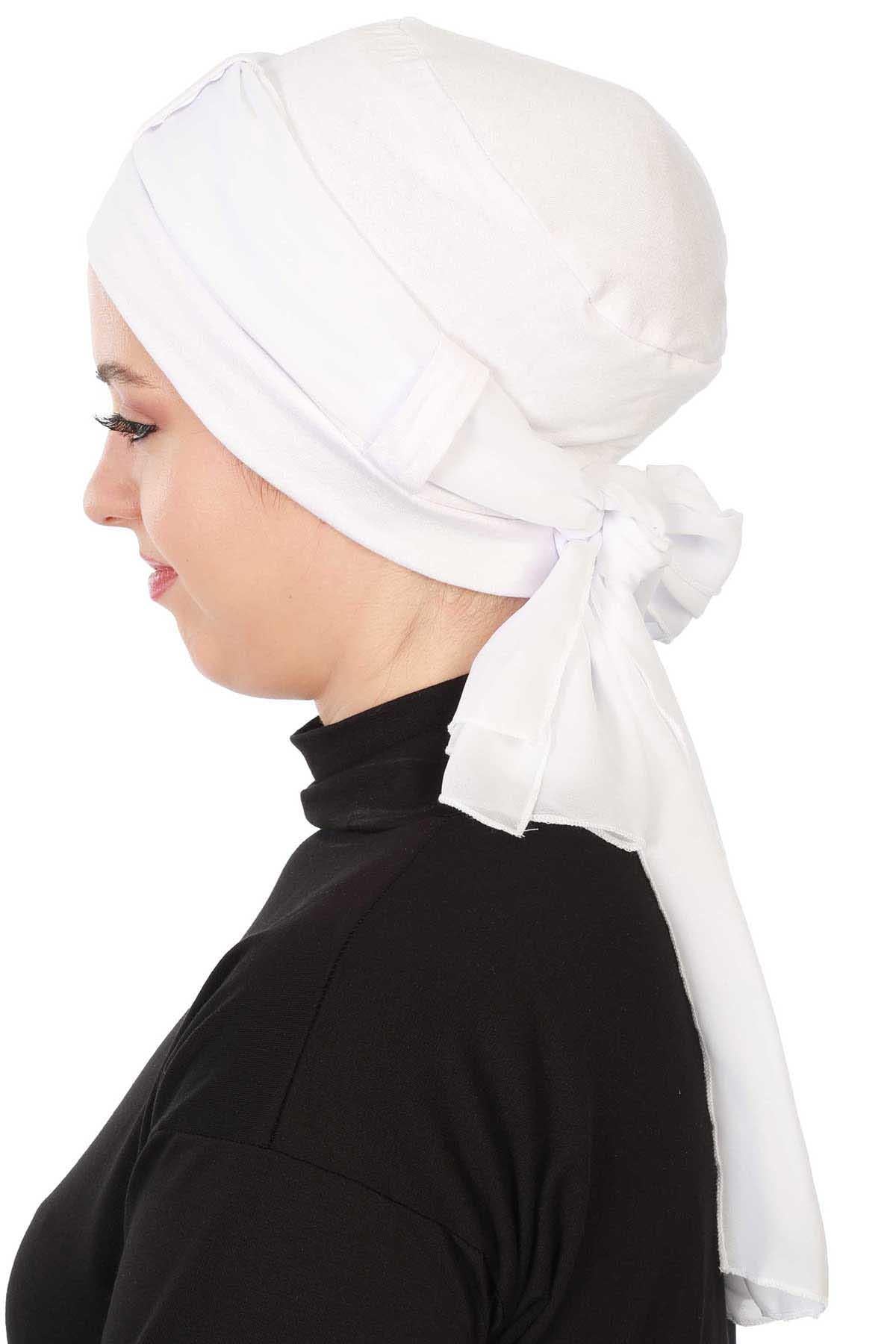 Şifon Kuşaklı Penye Bone,B-36