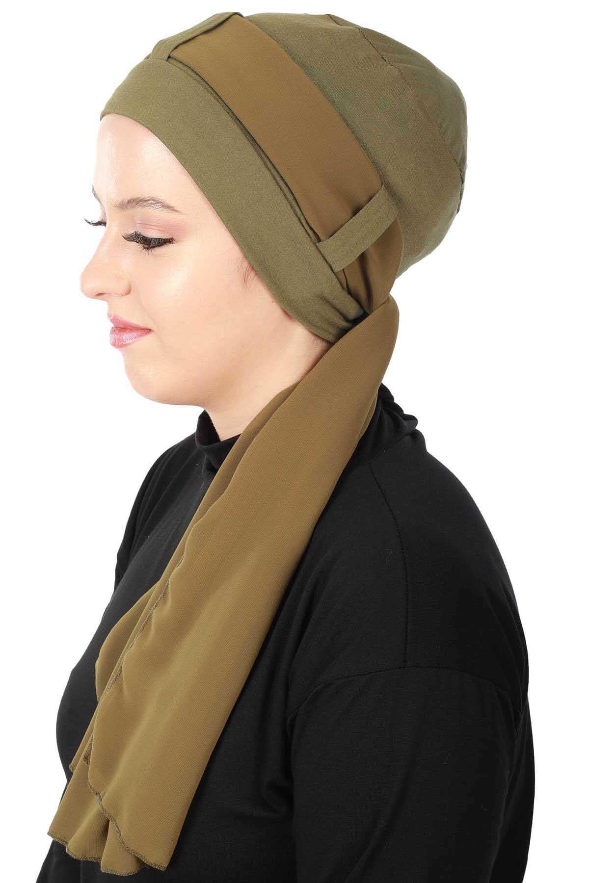 Şifon Kuşaklı Penye Bone,B-36