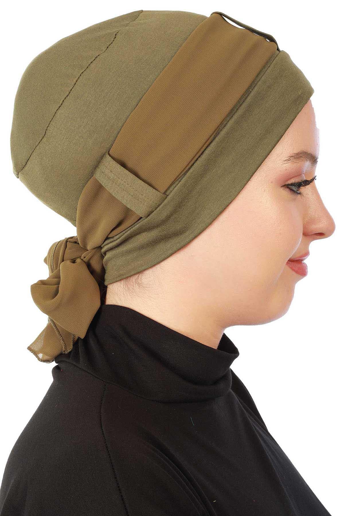 Şifon Kuşaklı Penye Bone,B-36