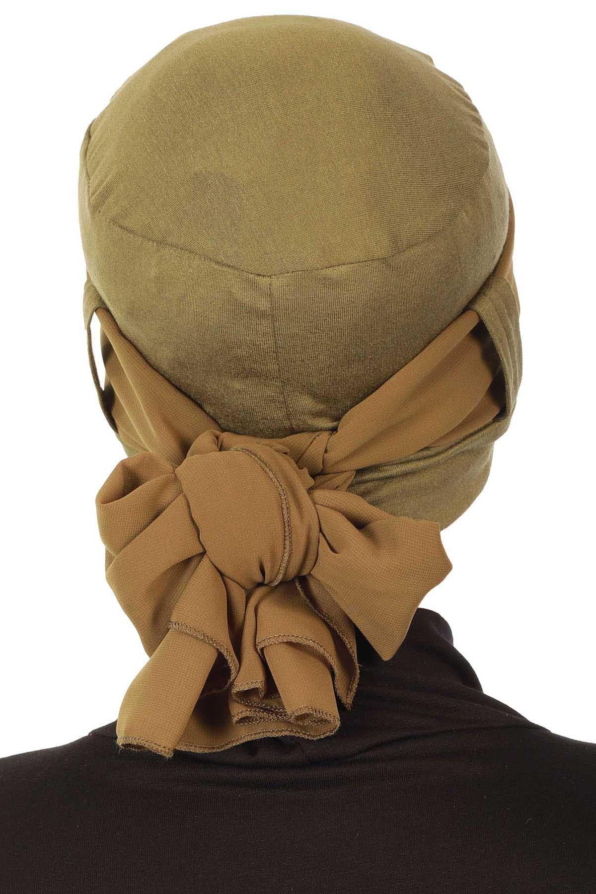 Şifon Kuşaklı Penye Bone,B-36