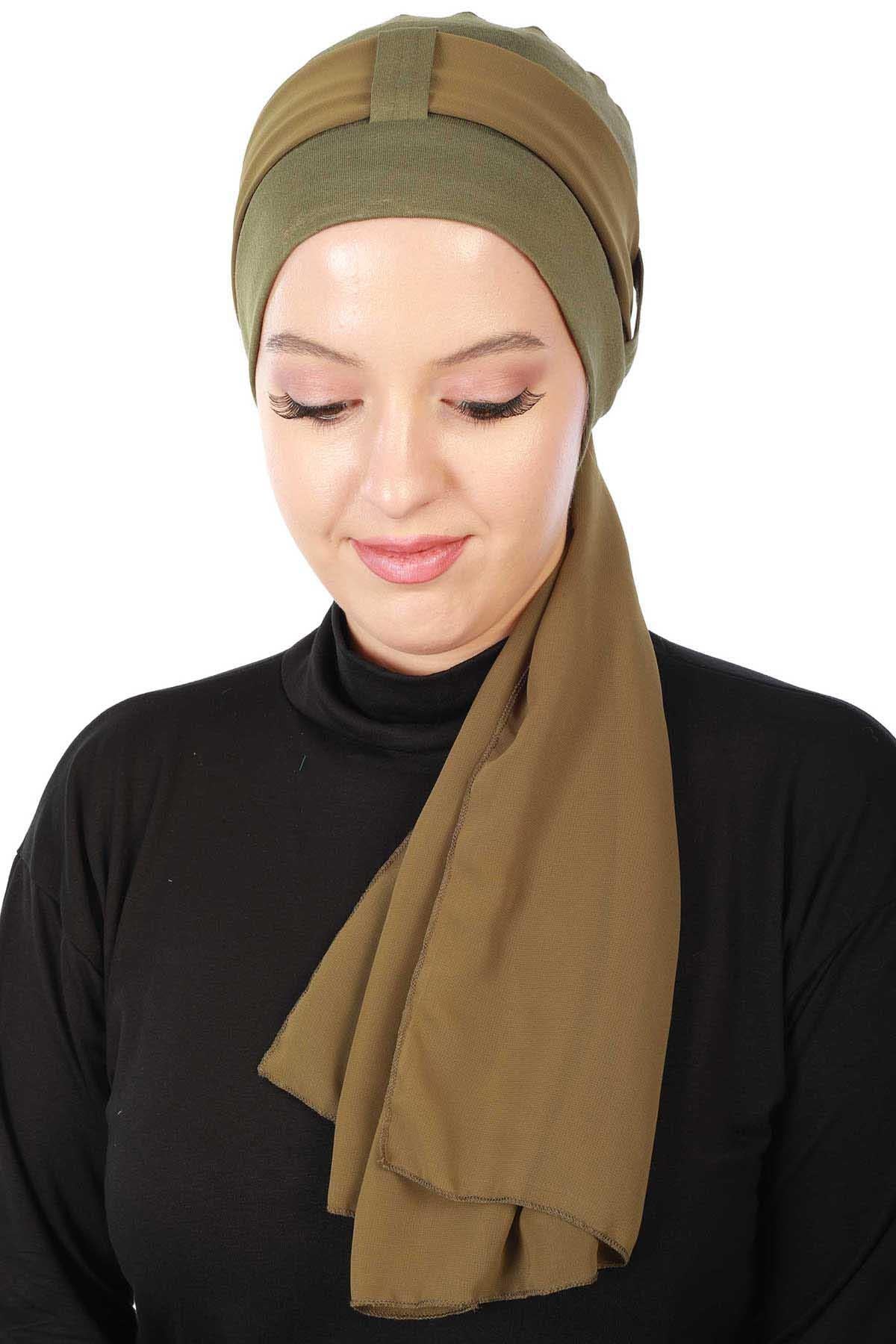 Şifon Kuşaklı Penye Bone,B-36