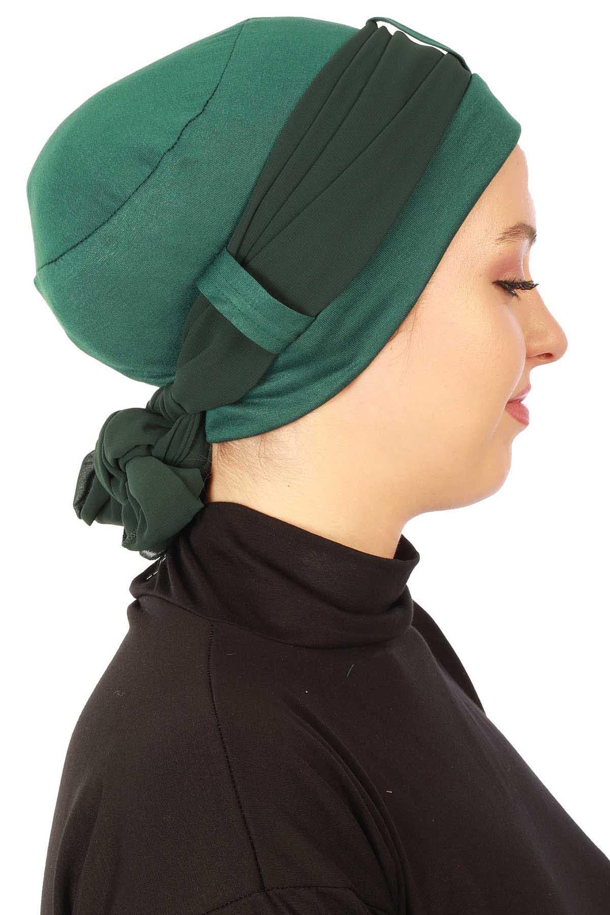 Şifon Kuşaklı Penye Bone,B-36