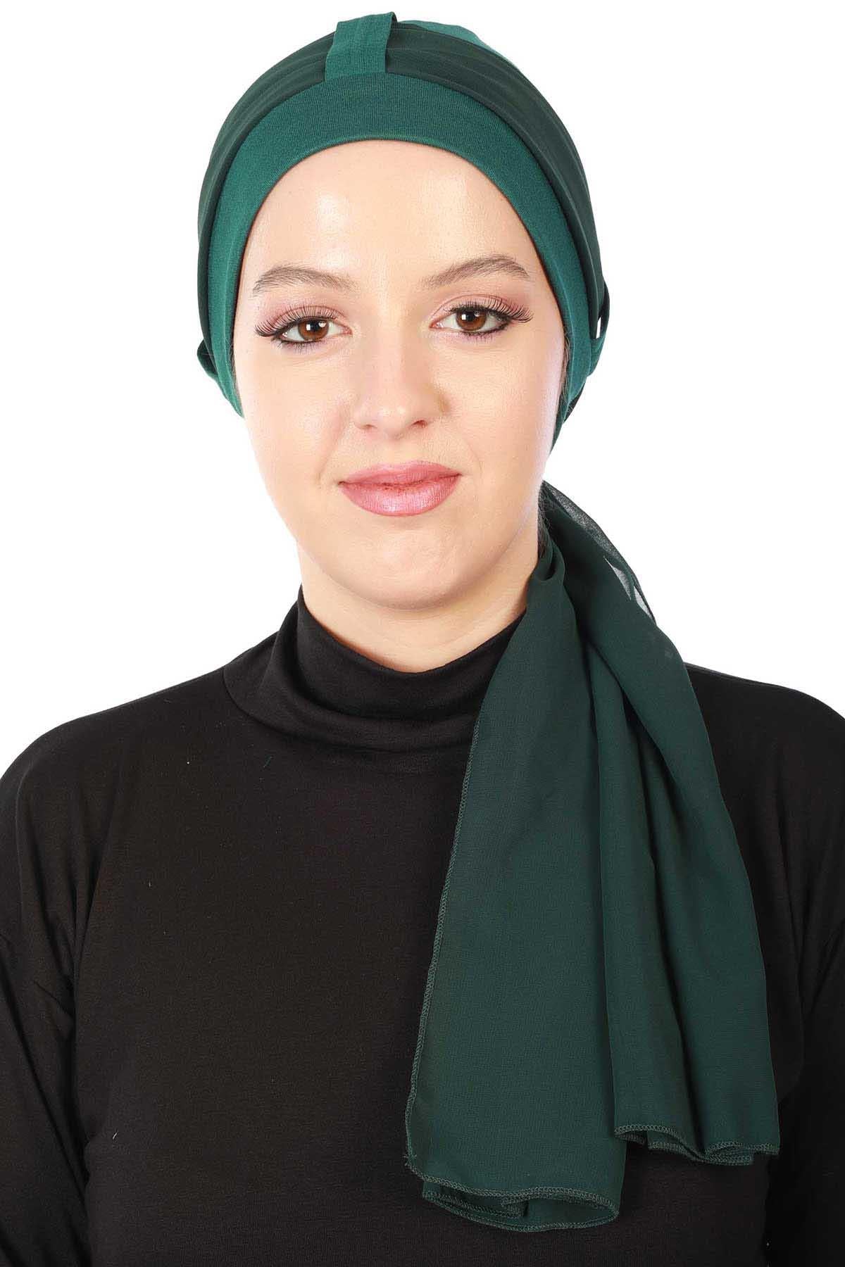 Şifon Kuşaklı Penye Bone,B-36