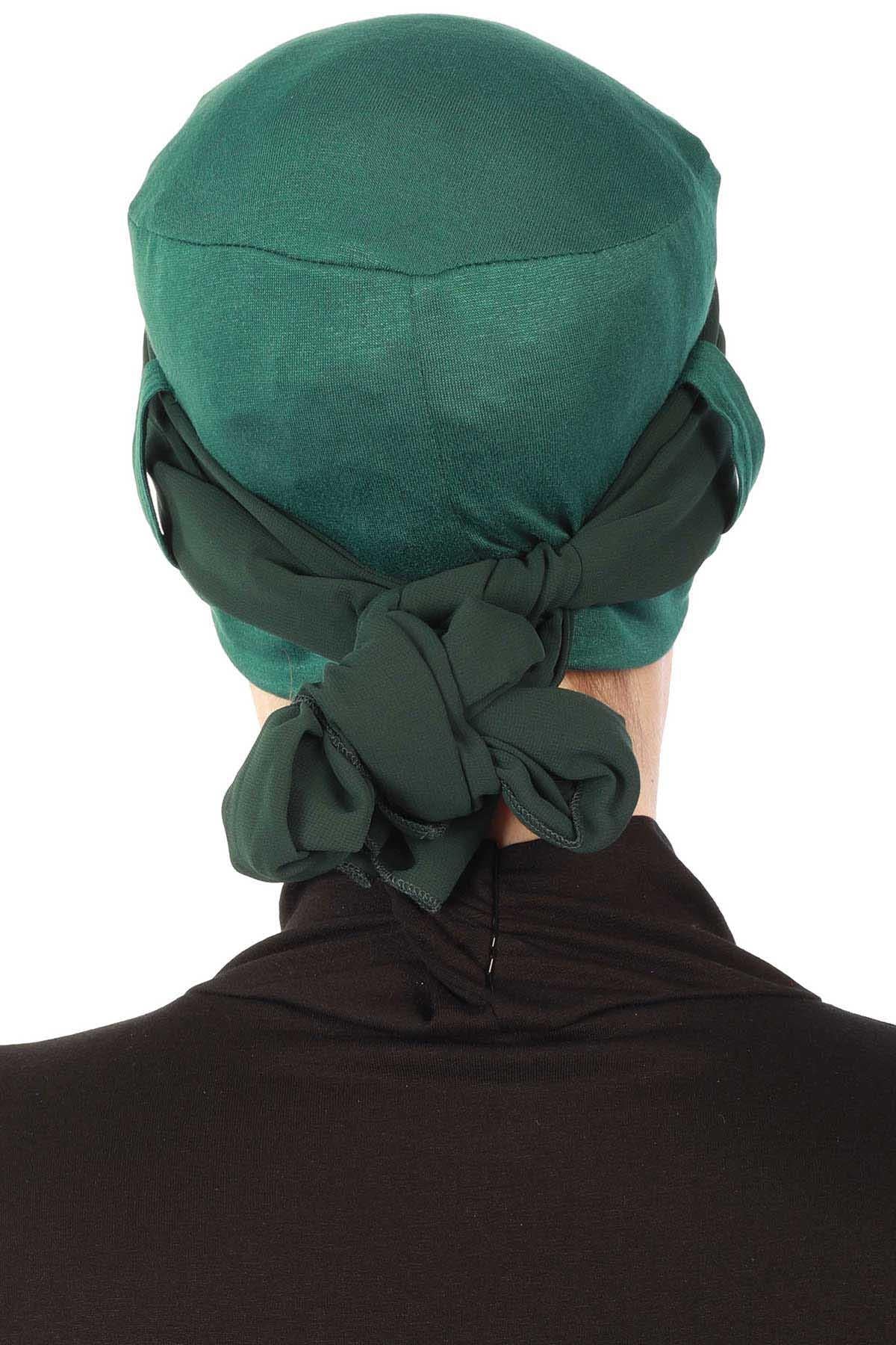 Şifon Kuşaklı Penye Bone,B-36