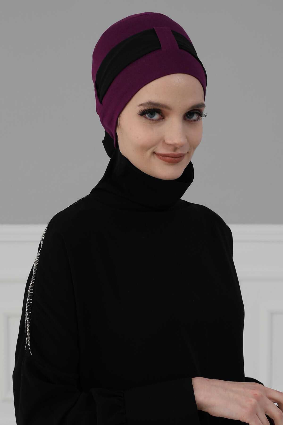 Şifon Kuşaklı Penye Bone,B-36