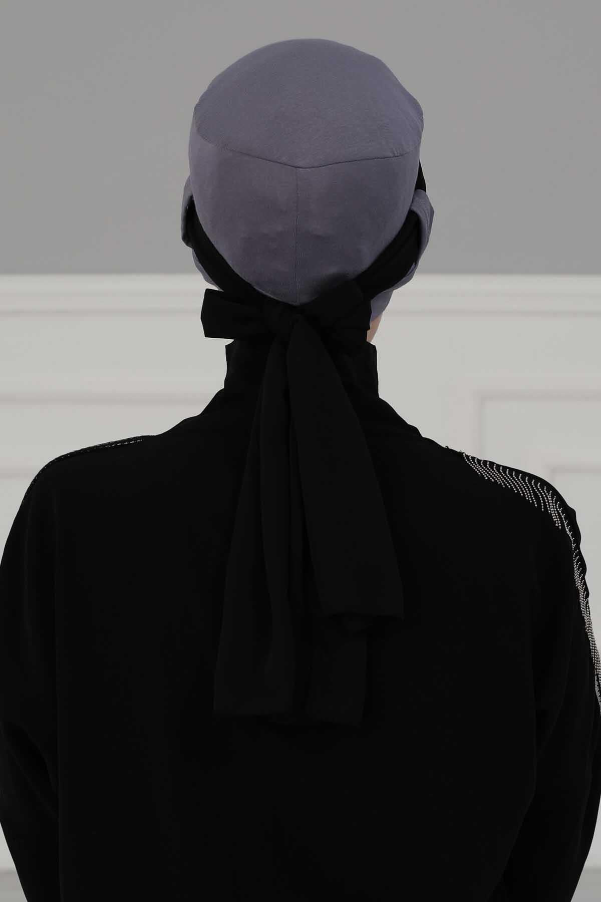 Şifon Kuşaklı Penye Bone,B-36