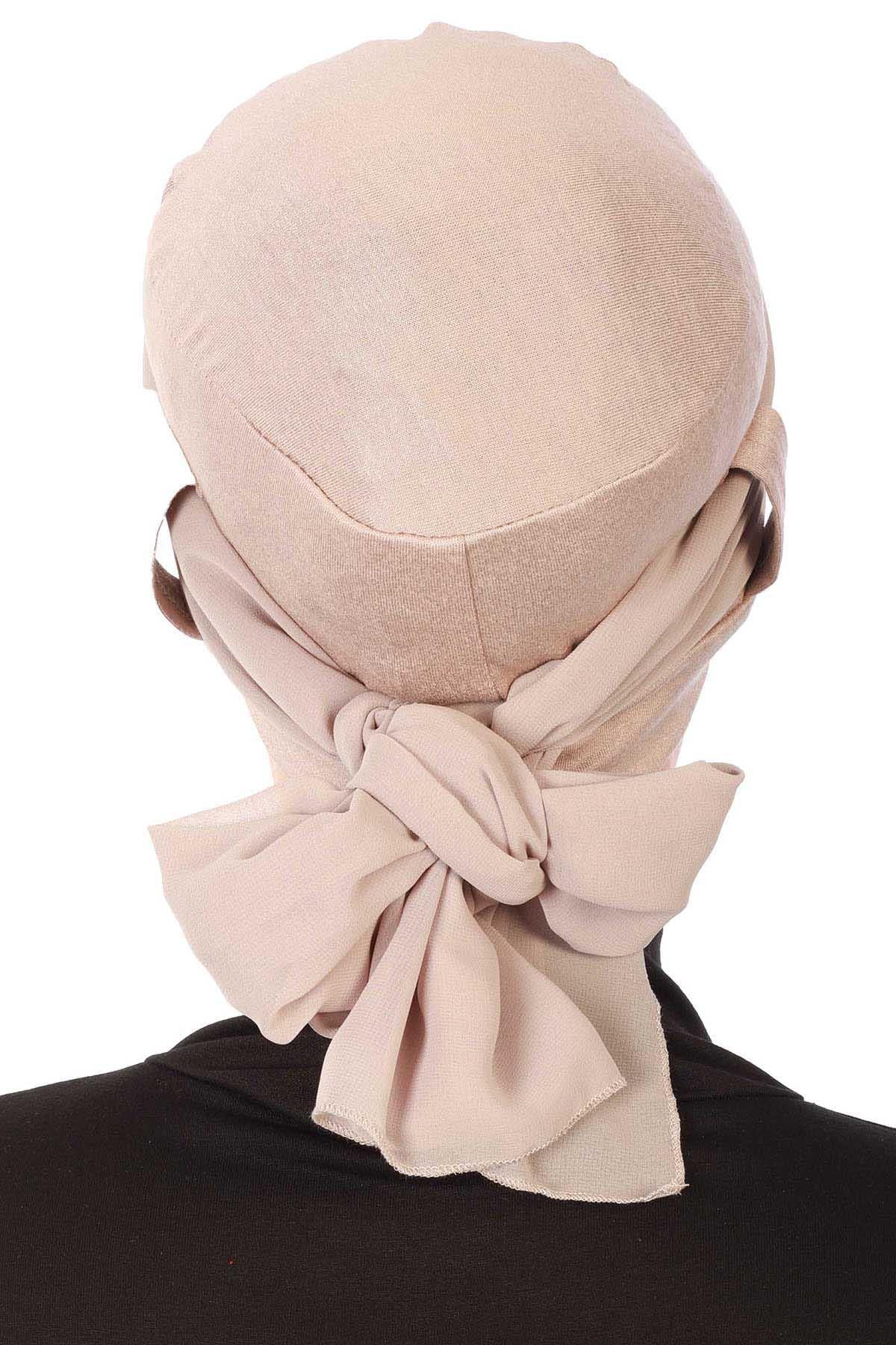 Şifon Kuşaklı Penye Bone,B-36