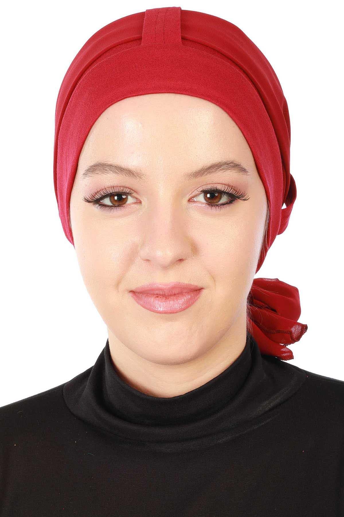 Şifon Kuşaklı Penye Bone,B-36