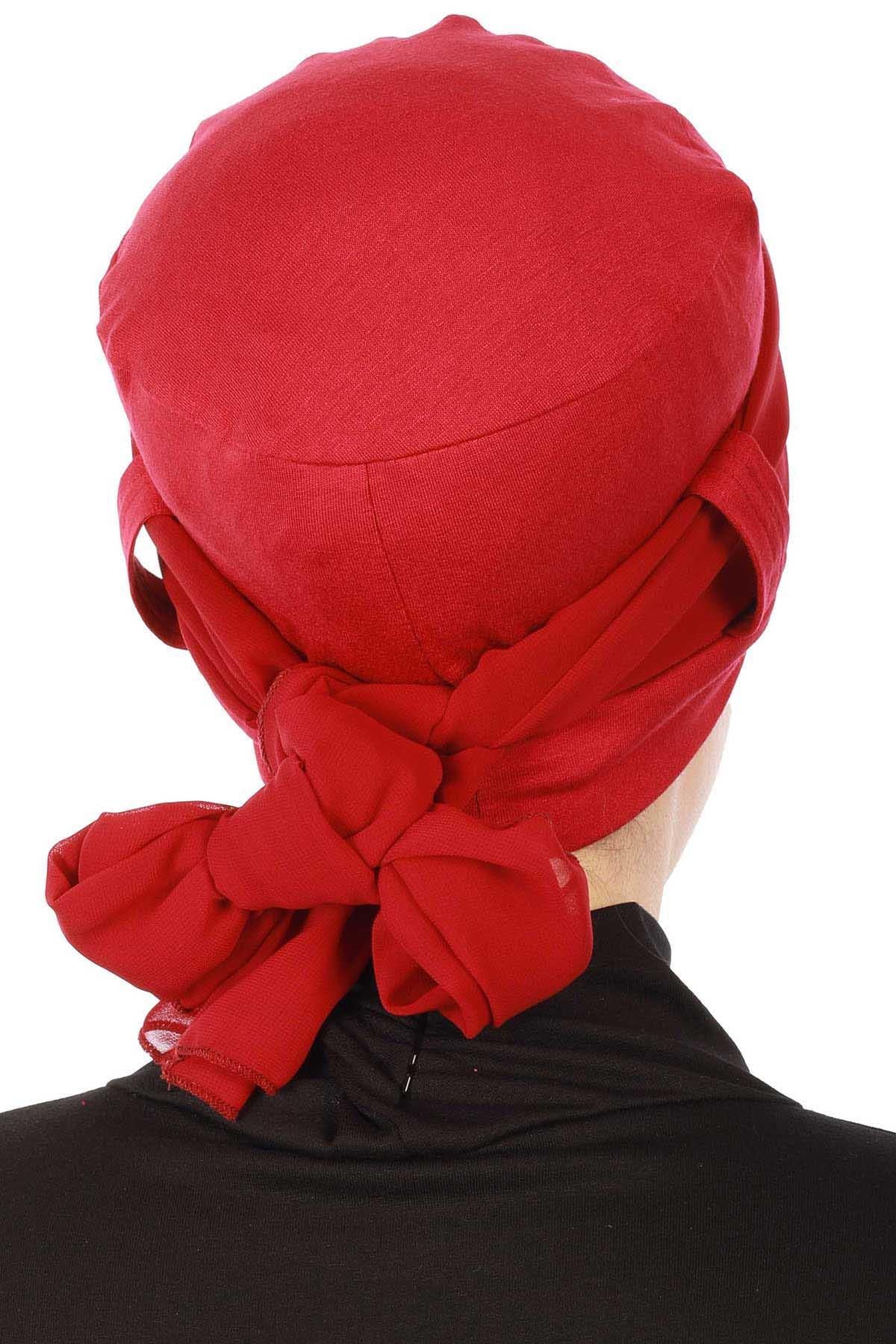 Şifon Kuşaklı Penye Bone,B-36