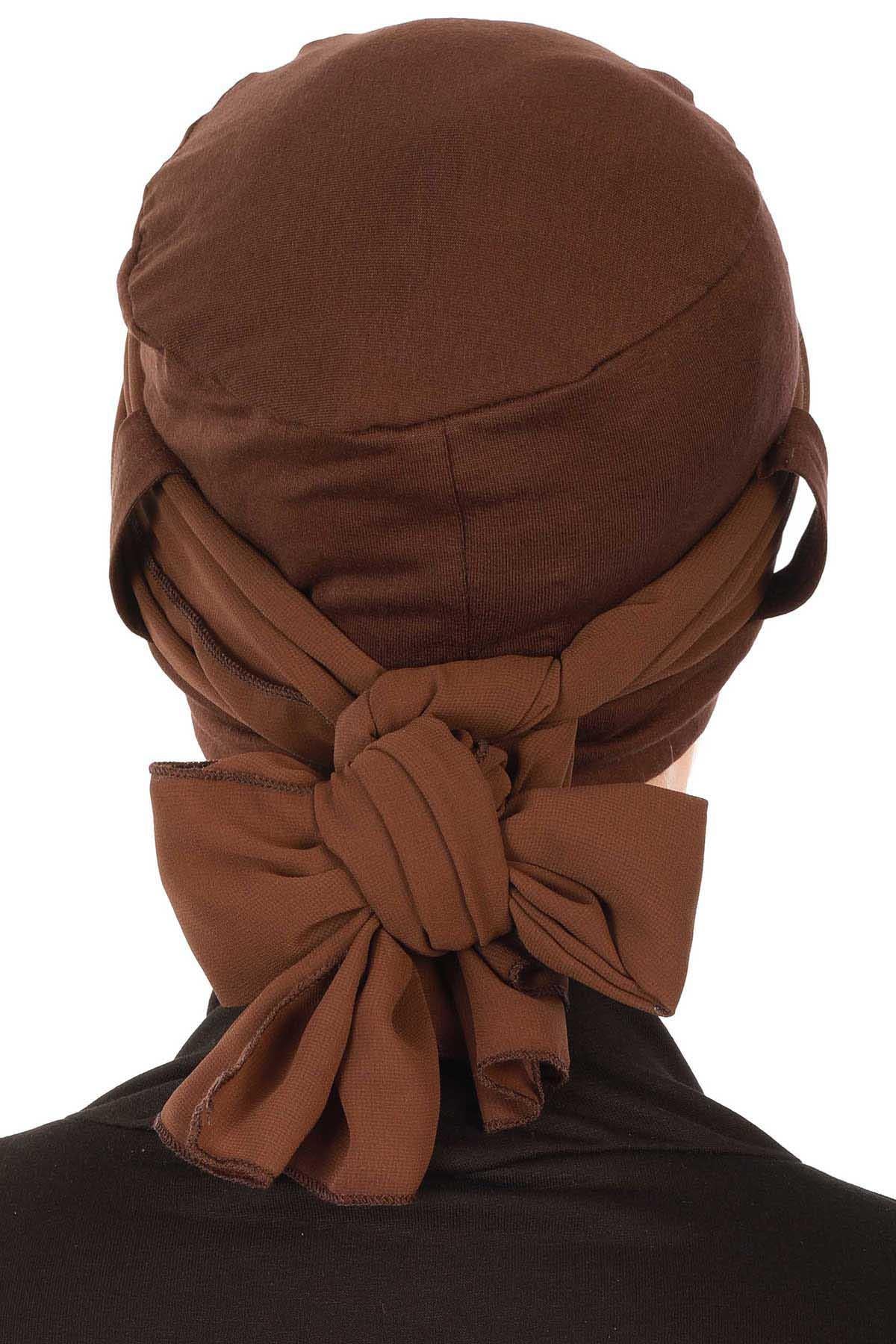 Şifon Kuşaklı Penye Bone,B-36