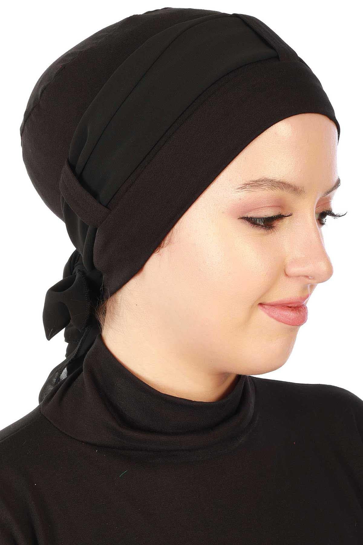 Şifon Kuşaklı Penye Bone,B-36