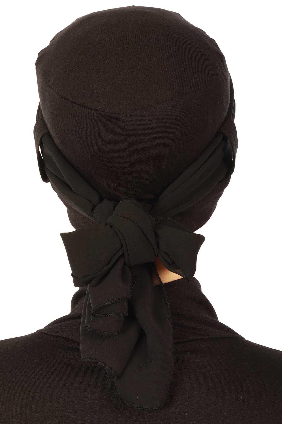 Şifon Kuşaklı Penye Bone,B-36