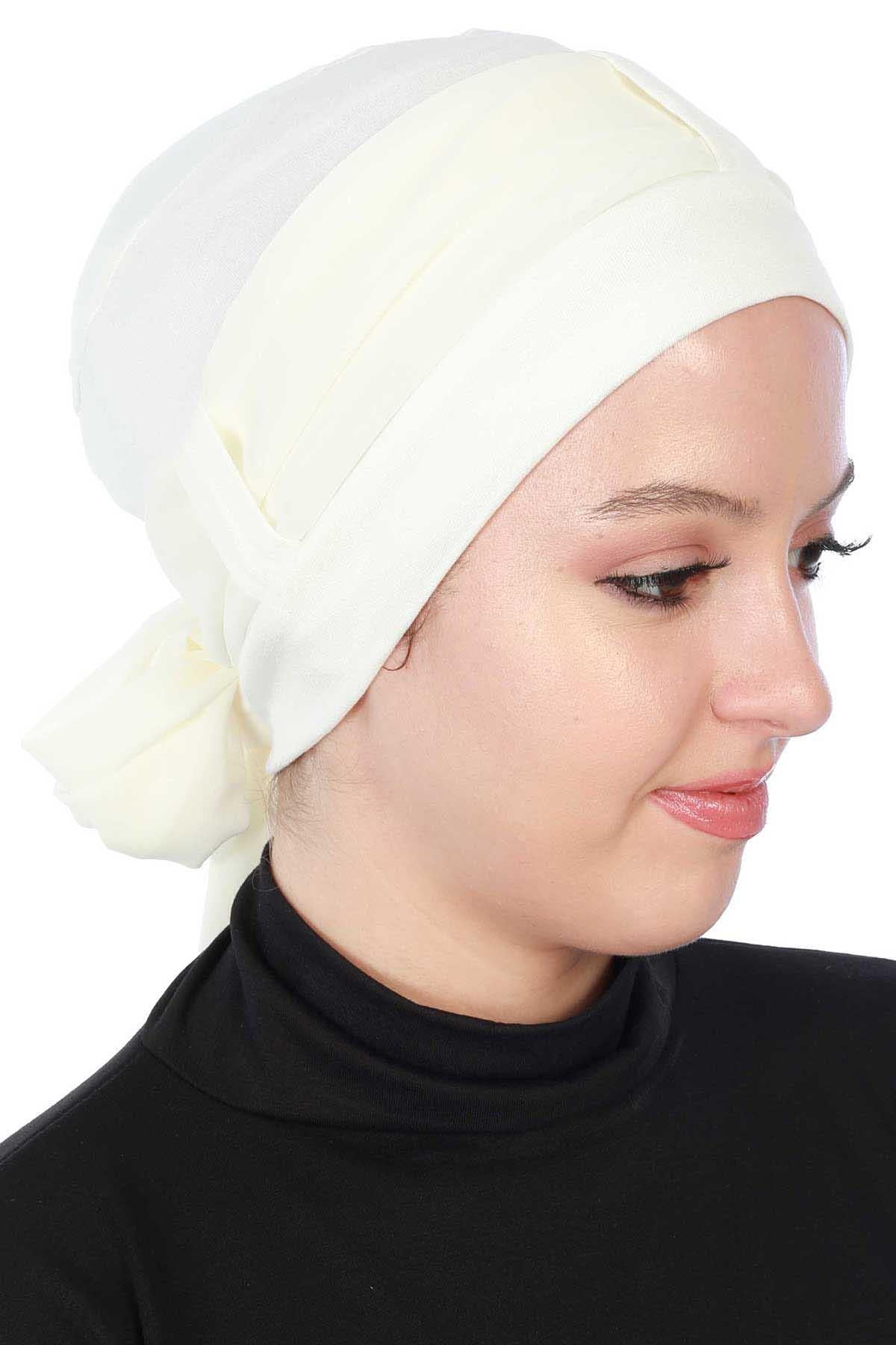 Şifon Kuşaklı Penye Bone,B-36