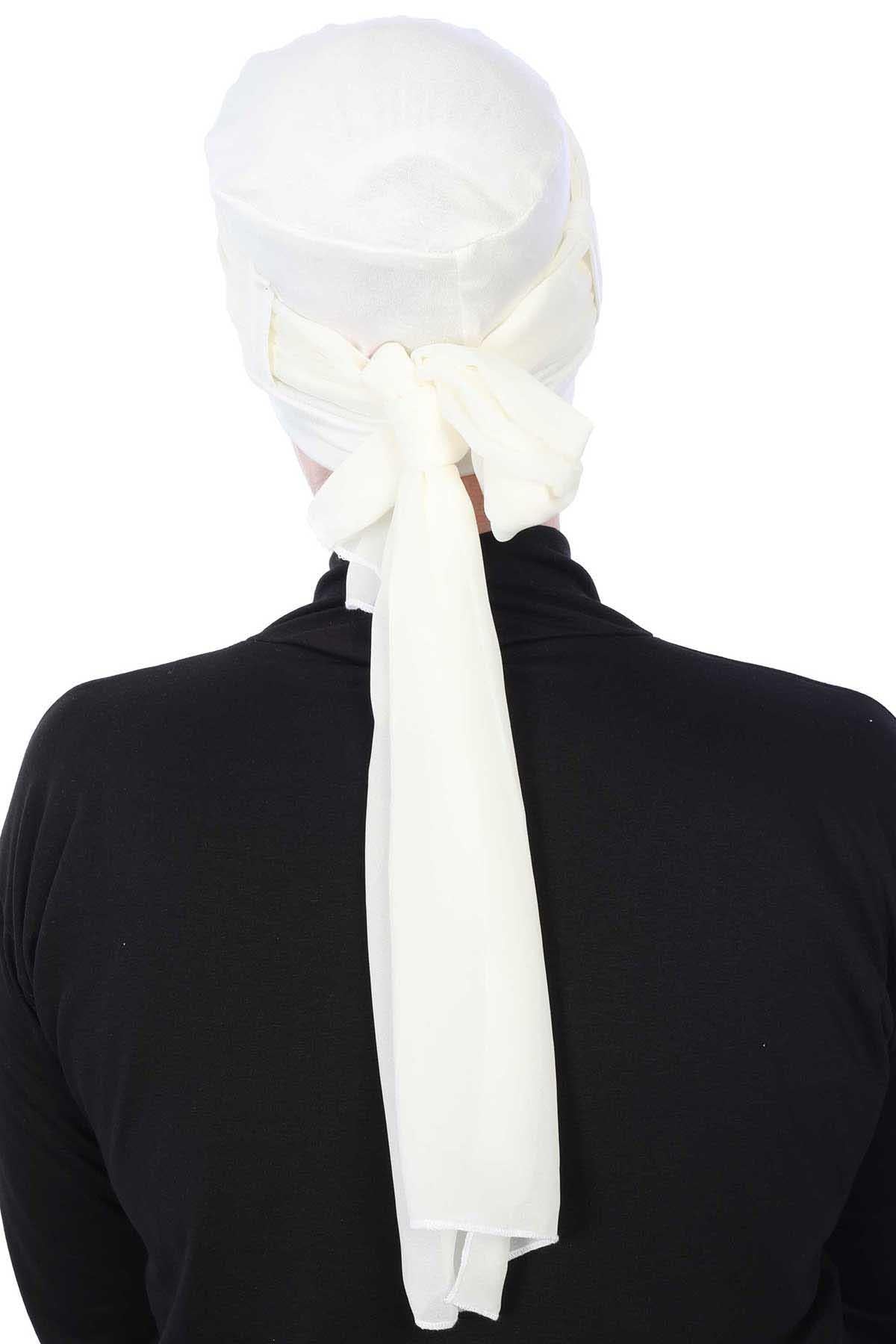 Şifon Kuşaklı Penye Bone,B-36