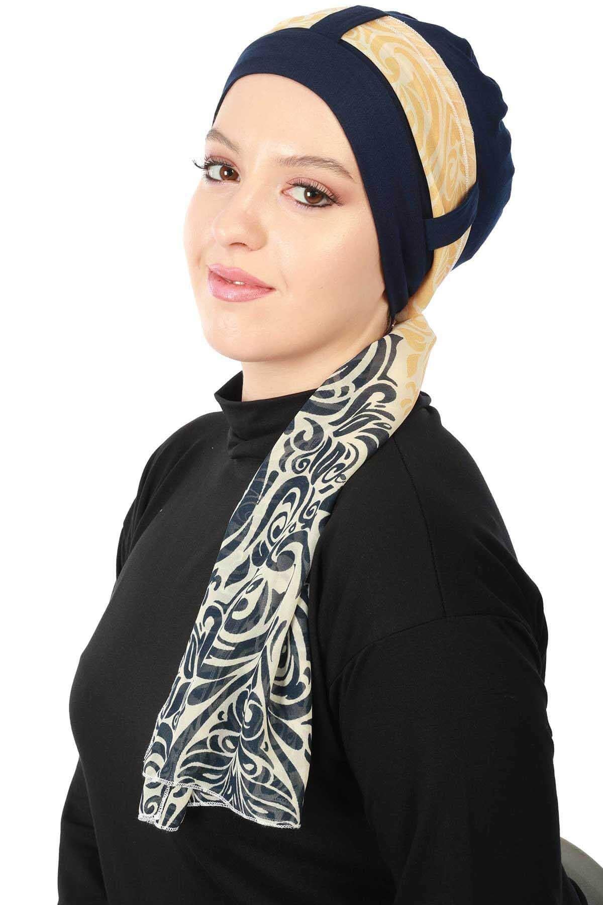 Şifon Kuşaklı Penye Bone Desenli,B-36D