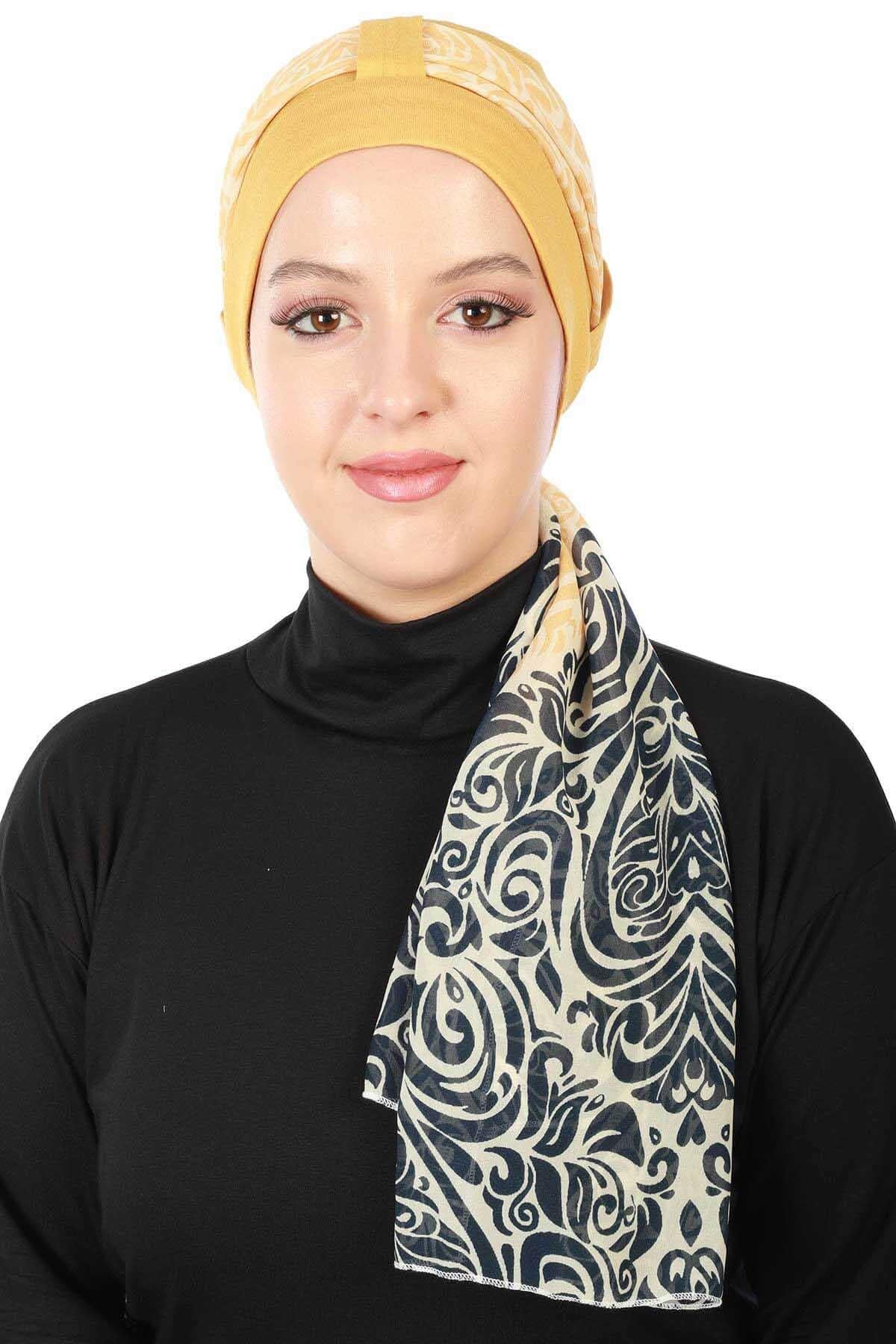Şifon Kuşaklı Penye Bone Desenli,B-36D