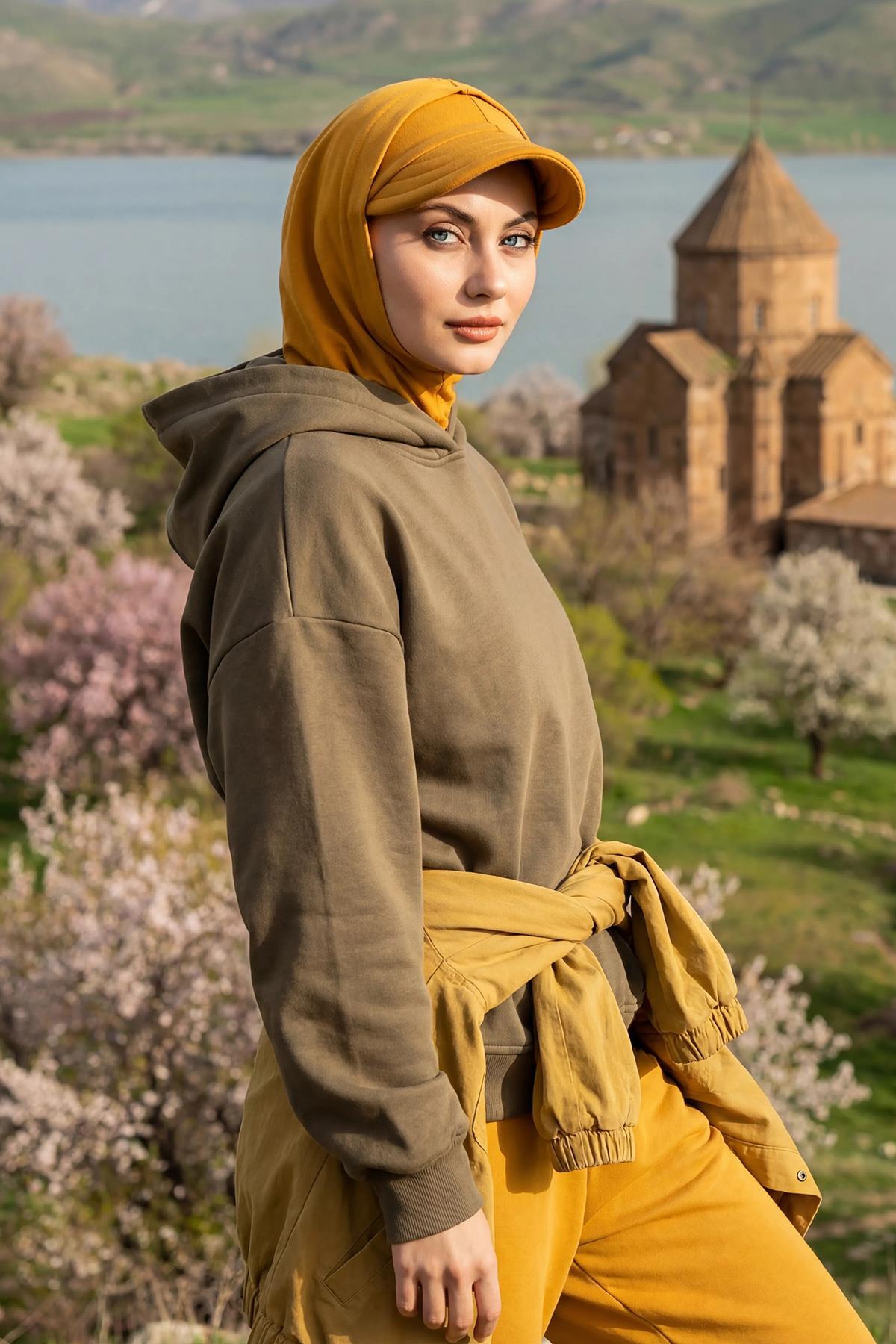 Siperlik ve Kapatıcı Özellikli Penye Kadın Hazır Bone,B-88P