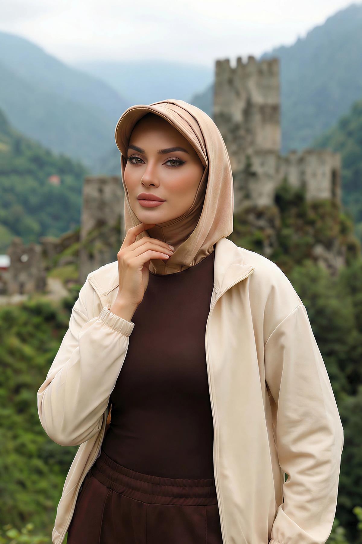 Siperlik ve Kapatıcı Özellikli Penye Kadın Hazır Bone,B-88P