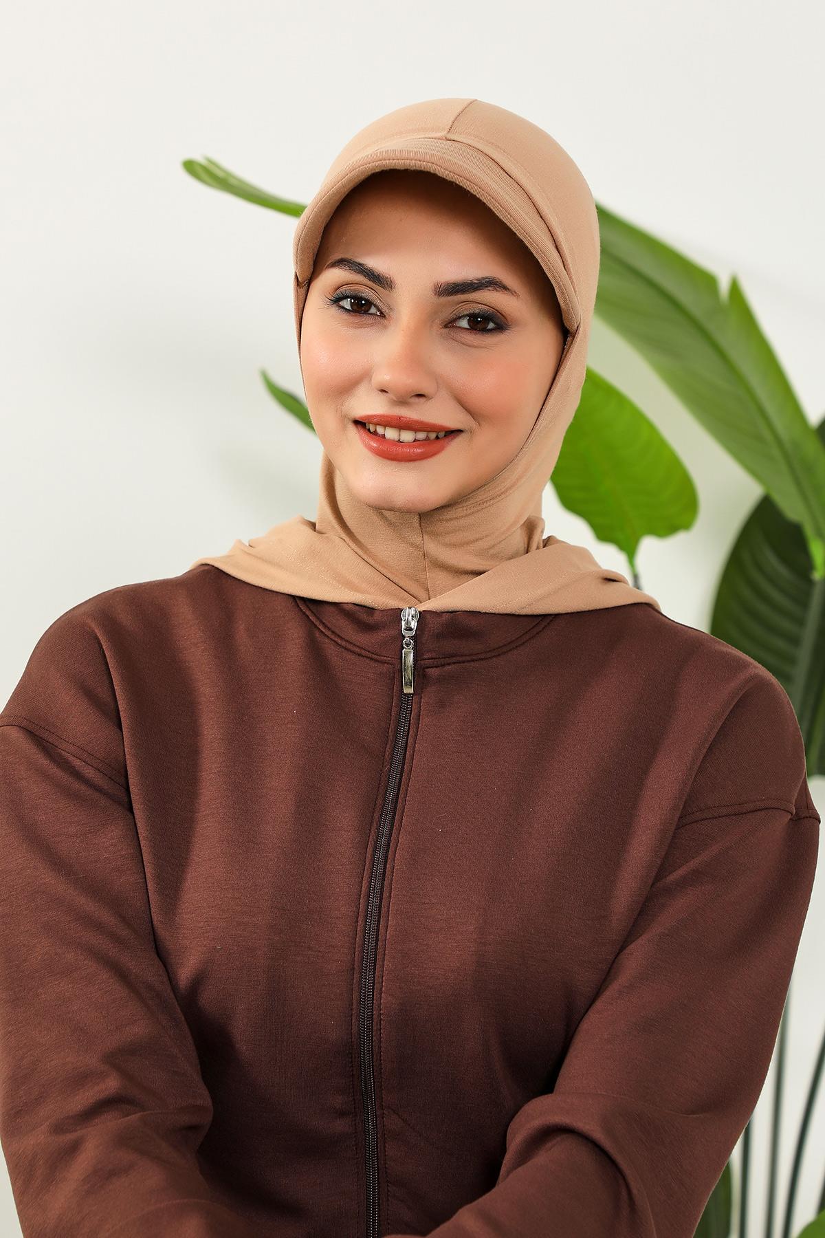 Siperlik ve Kapatıcı Özellikli Penye Kadın Hazır Bone,B-88P