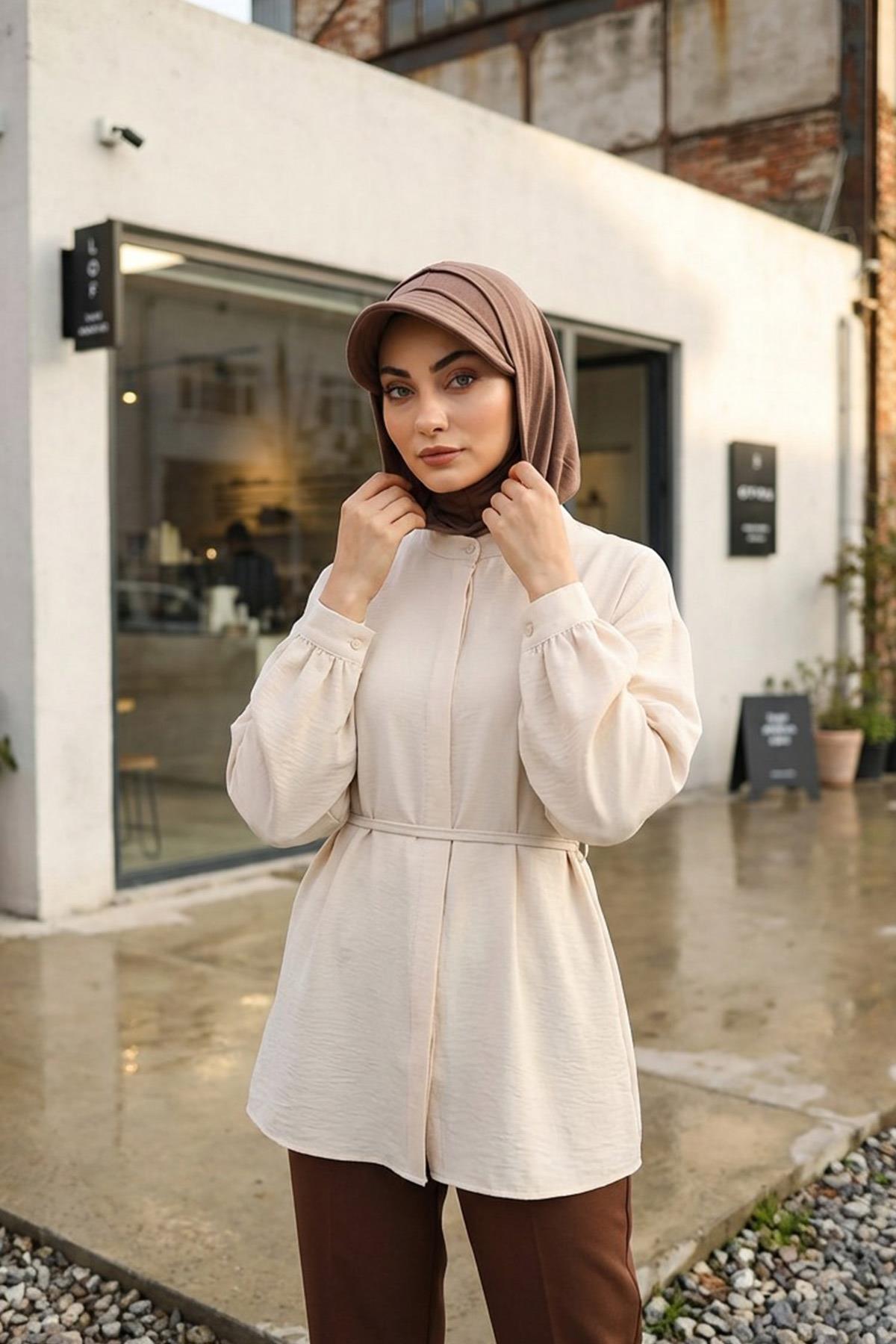 Siperlik ve Kapatıcı Özellikli Penye Kadın Hazır Bone,B-88P