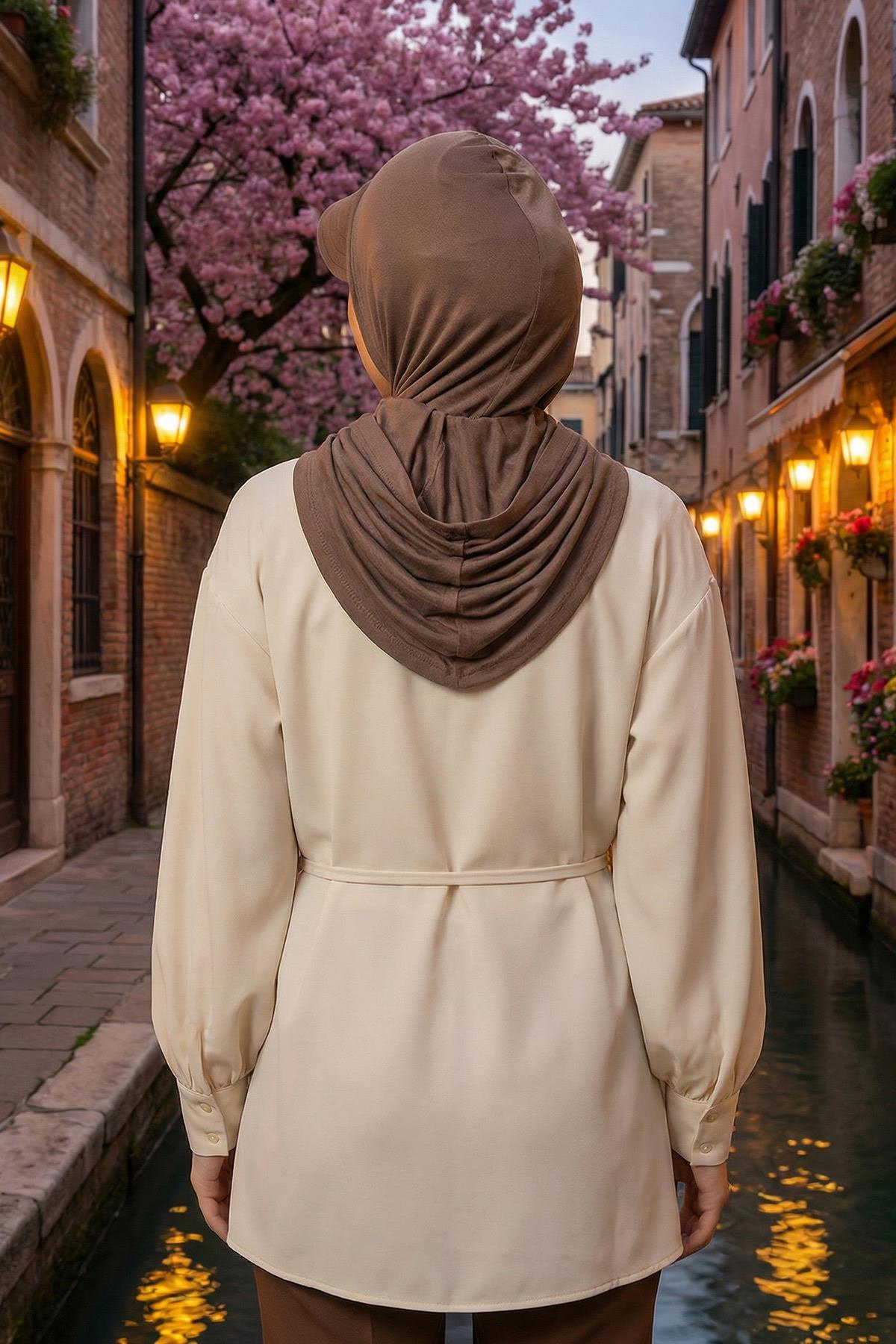 Siperlik ve Kapatıcı Özellikli Penye Kadın Hazır Bone,B-88P