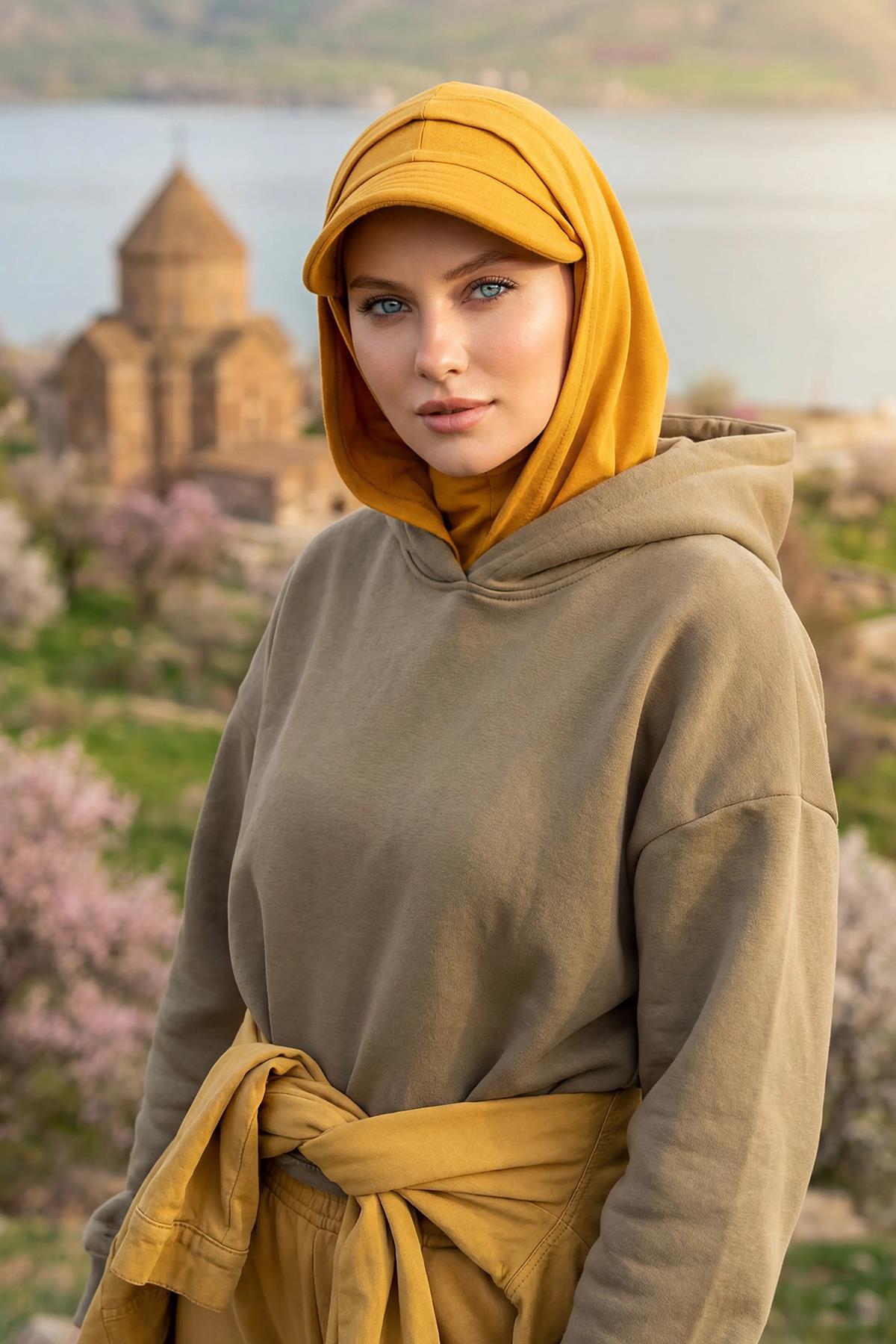 Siperlik ve Kapatıcı Özellikli Penye Kadın Hazır Bone,B-88P