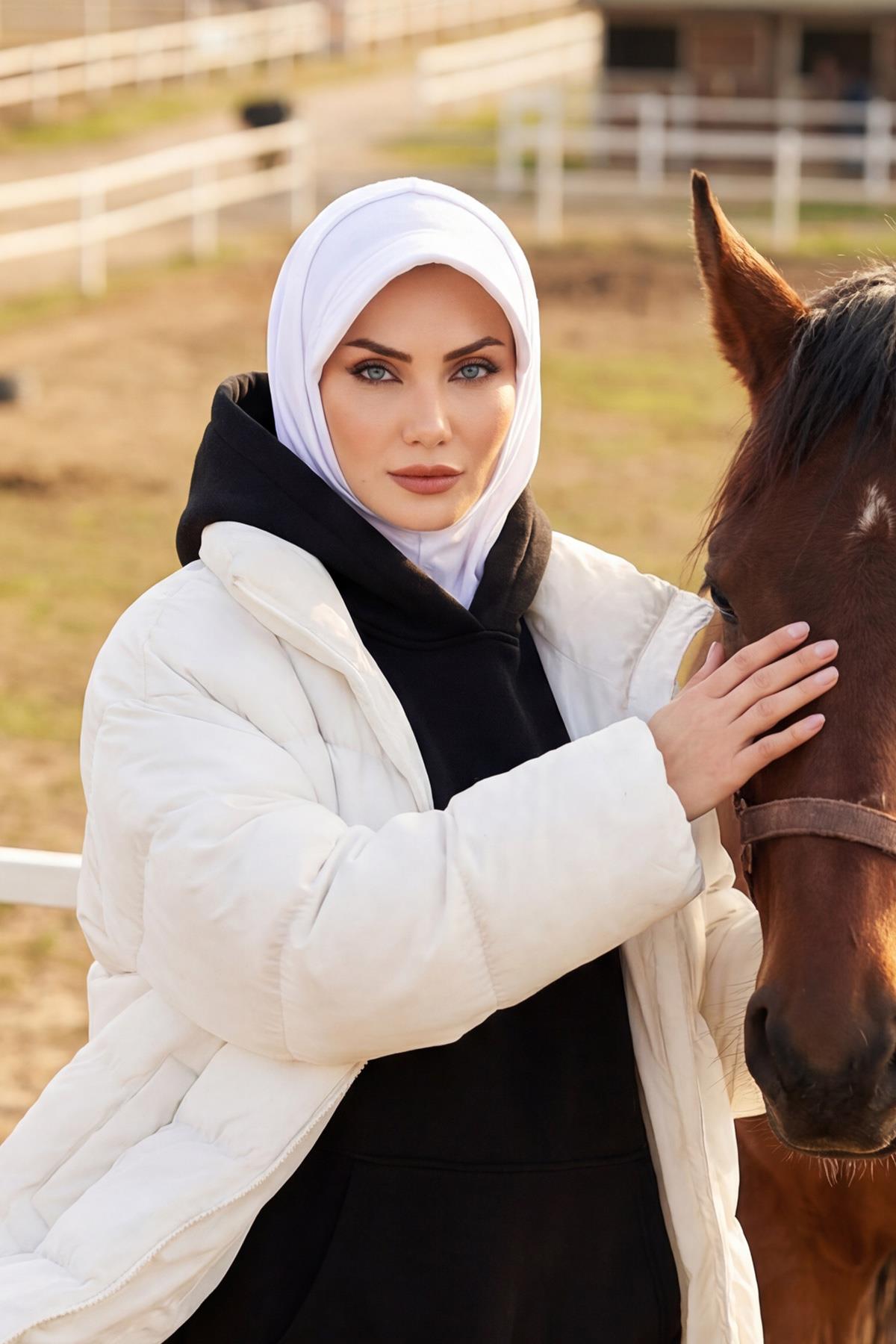 Siperlik ve Kapatıcı Özellikli Penye Kadın Hazır Bone,B-88P