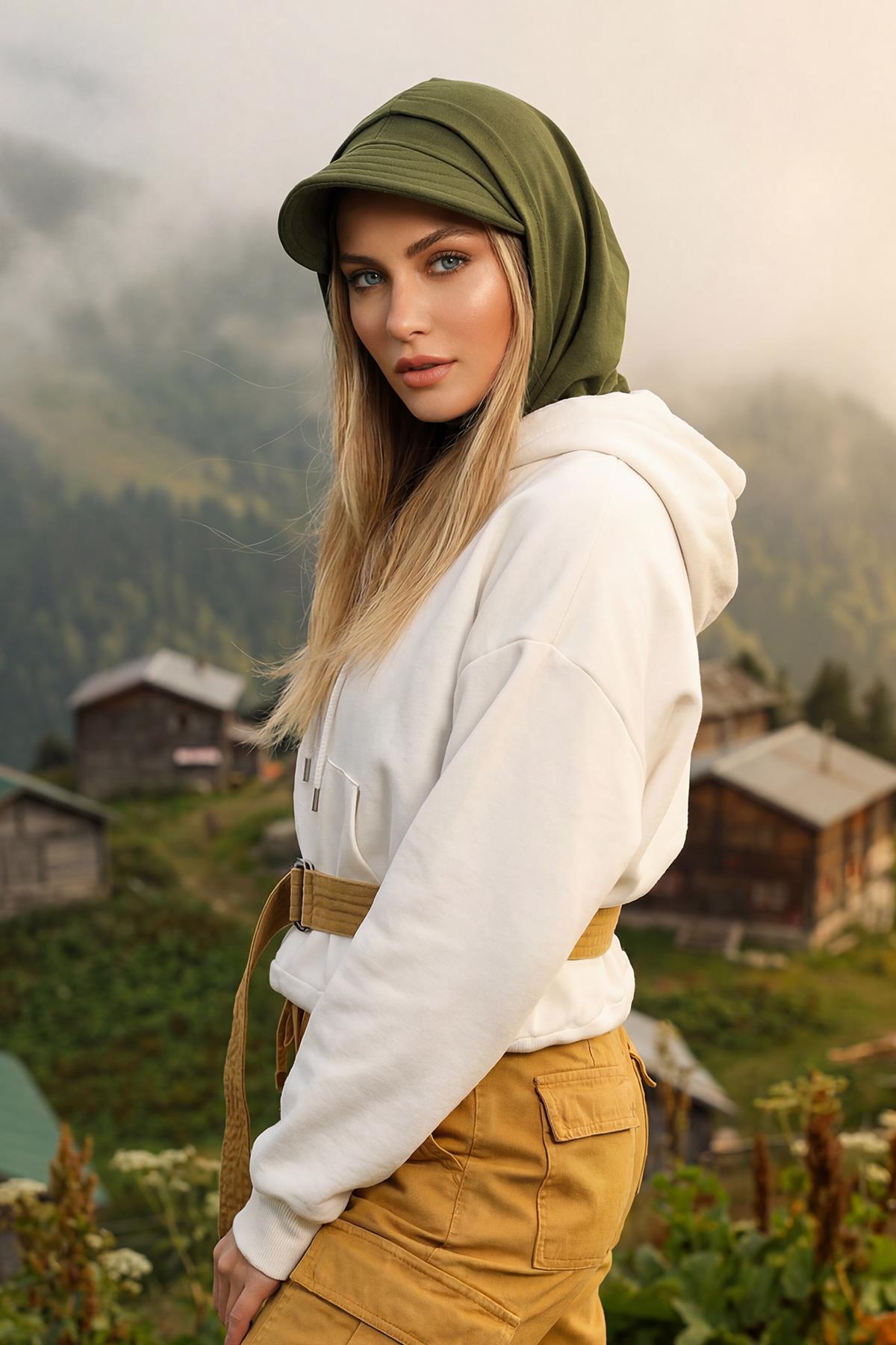 Siperlik ve Kapatıcı Özellikli Penye Kadın Hazır Bone,B-88P