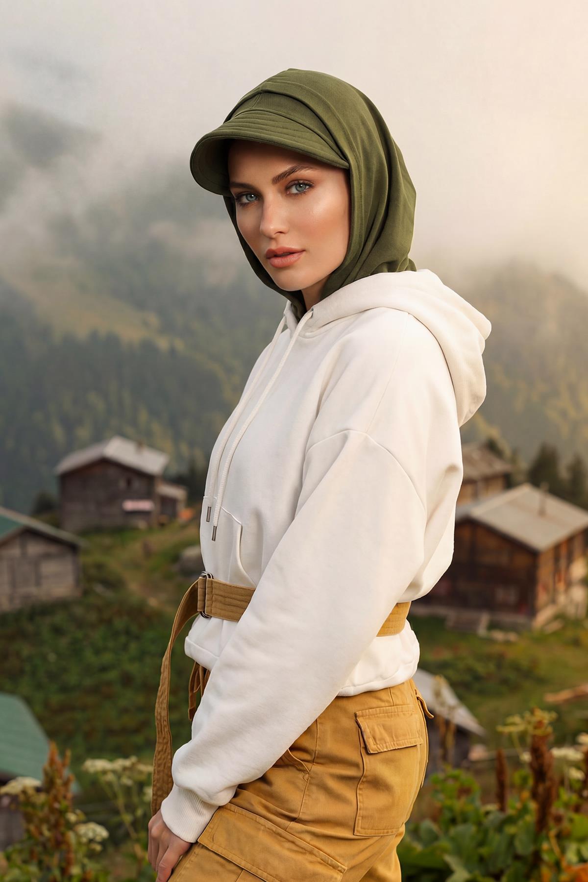 Siperlik ve Kapatıcı Özellikli Penye Kadın Hazır Bone,B-88P