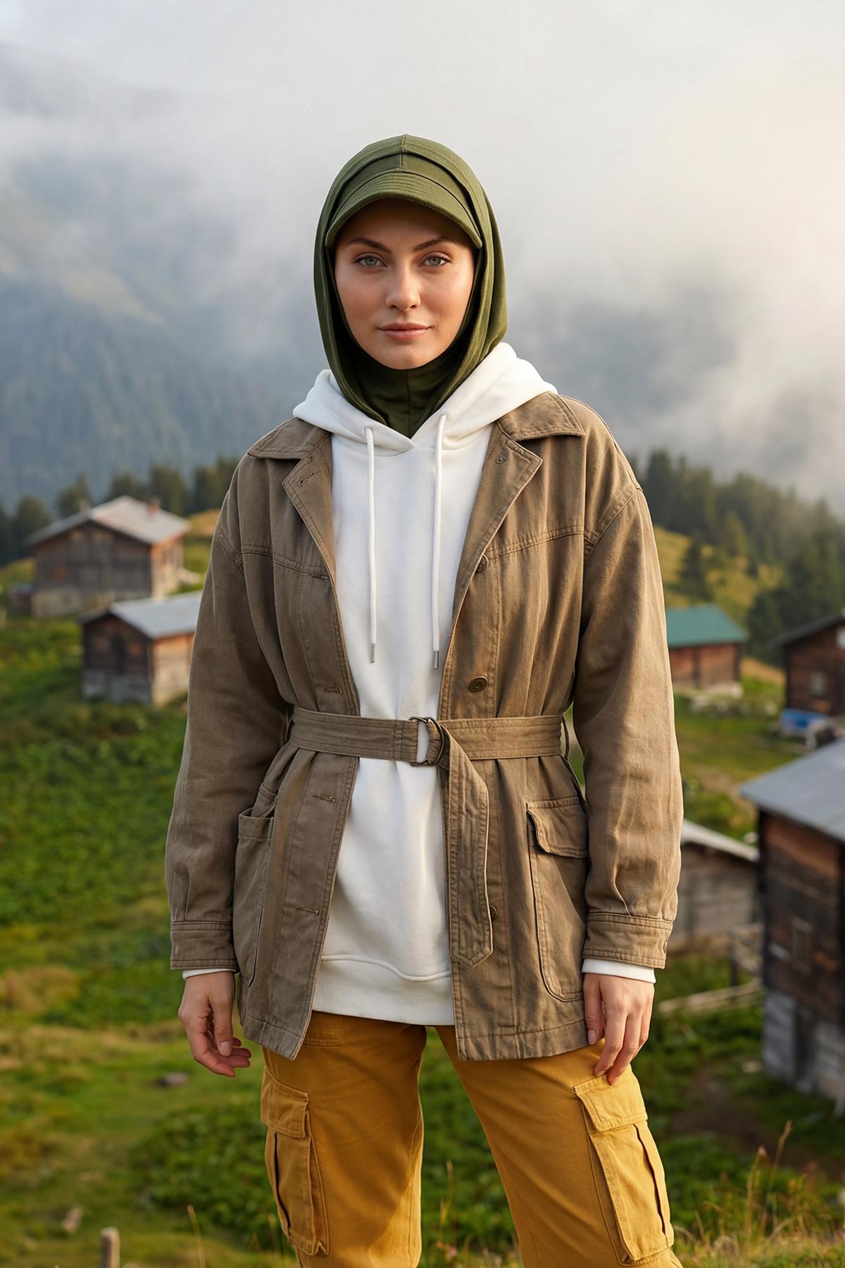 Siperlik ve Kapatıcı Özellikli Penye Kadın Hazır Bone,B-88P