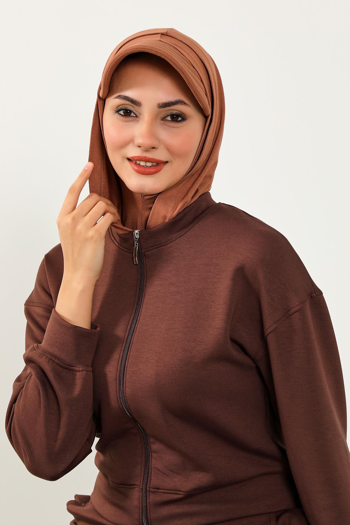 Siperlik ve Kapatıcı Özellikli Penye Kadın Hazır Bone,B-88P