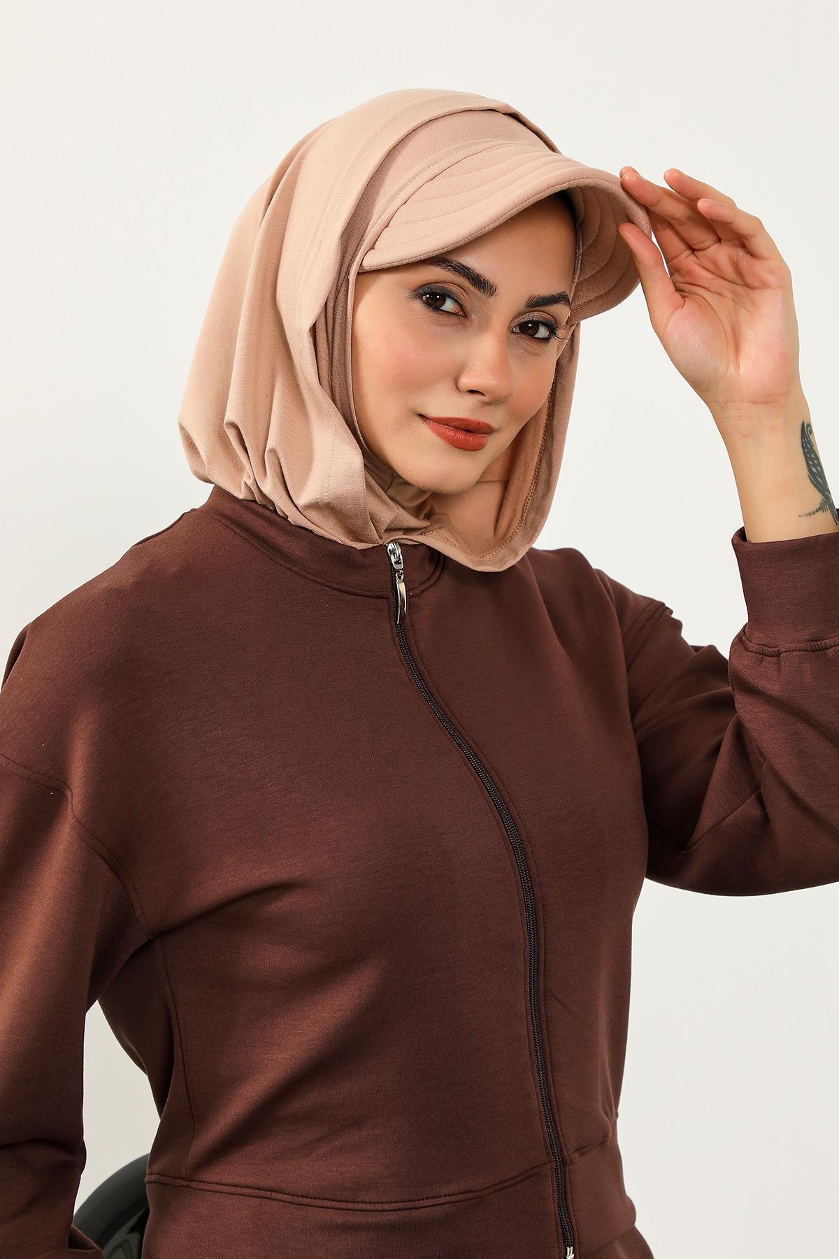 Siperlik ve Kapatıcı Özellikli Penye Kadın Hazır Bone,B-88P