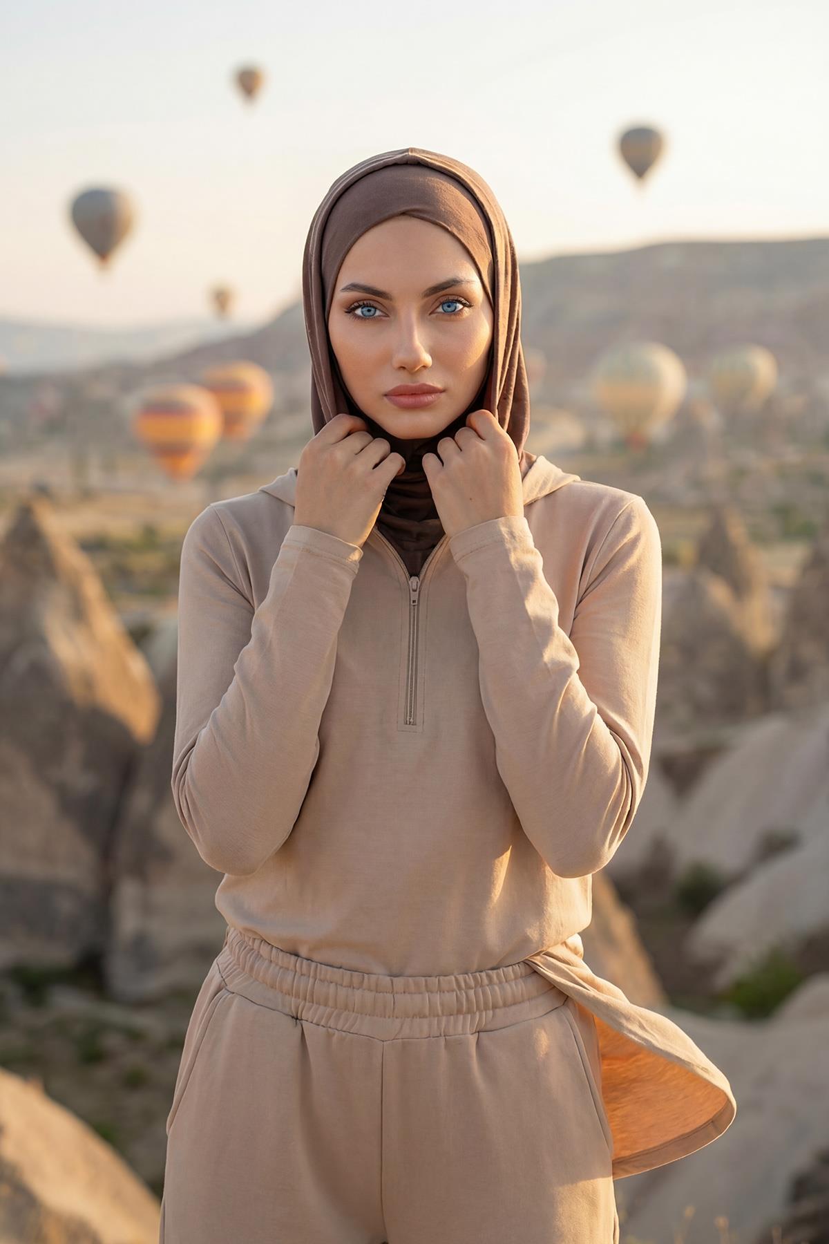 Siperlik ve Kapatıcı Özellikli Penye Kadın Hazır Bone,B-88P