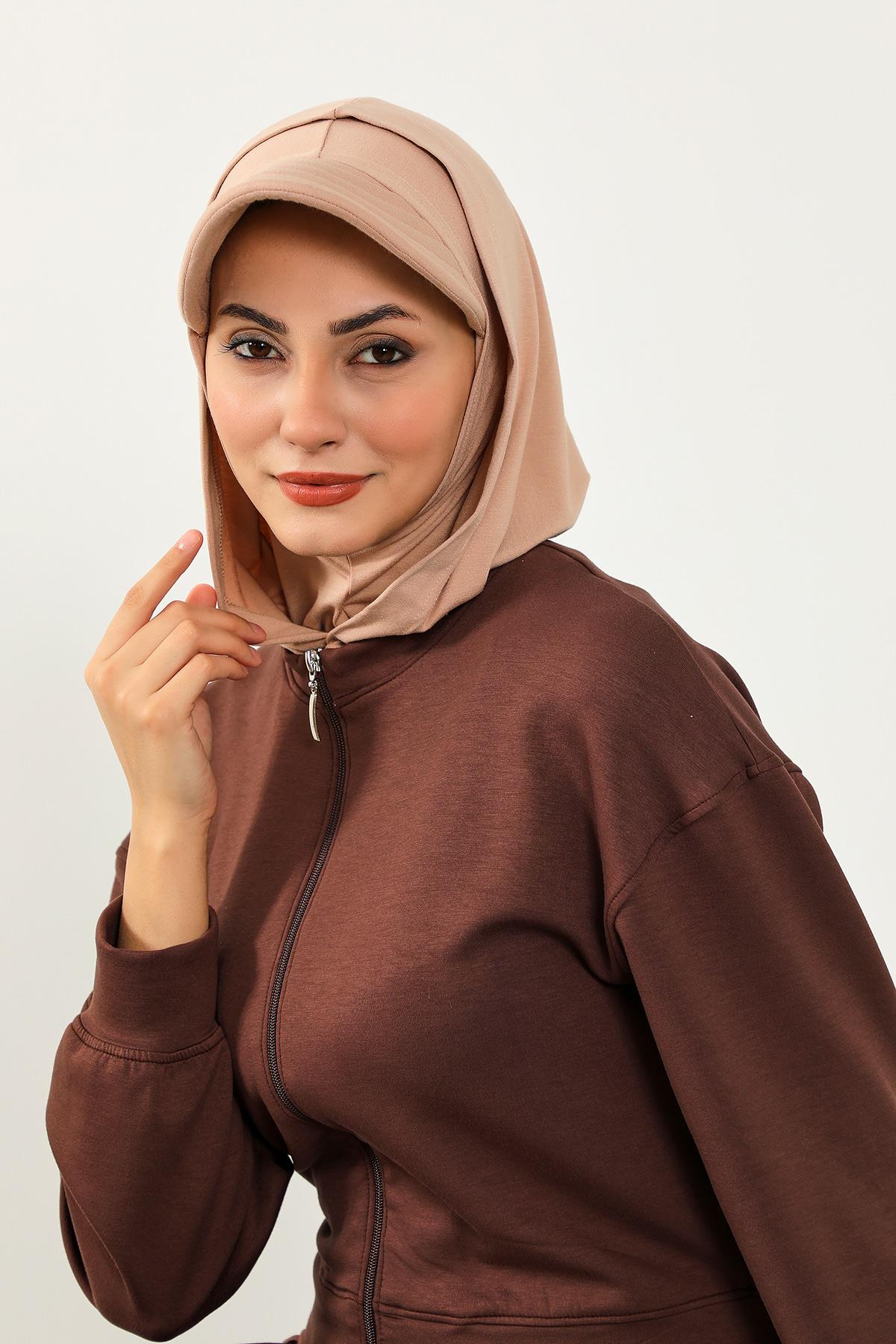 Siperlik ve Kapatıcı Özellikli Penye Kadın Hazır Bone,B-88P