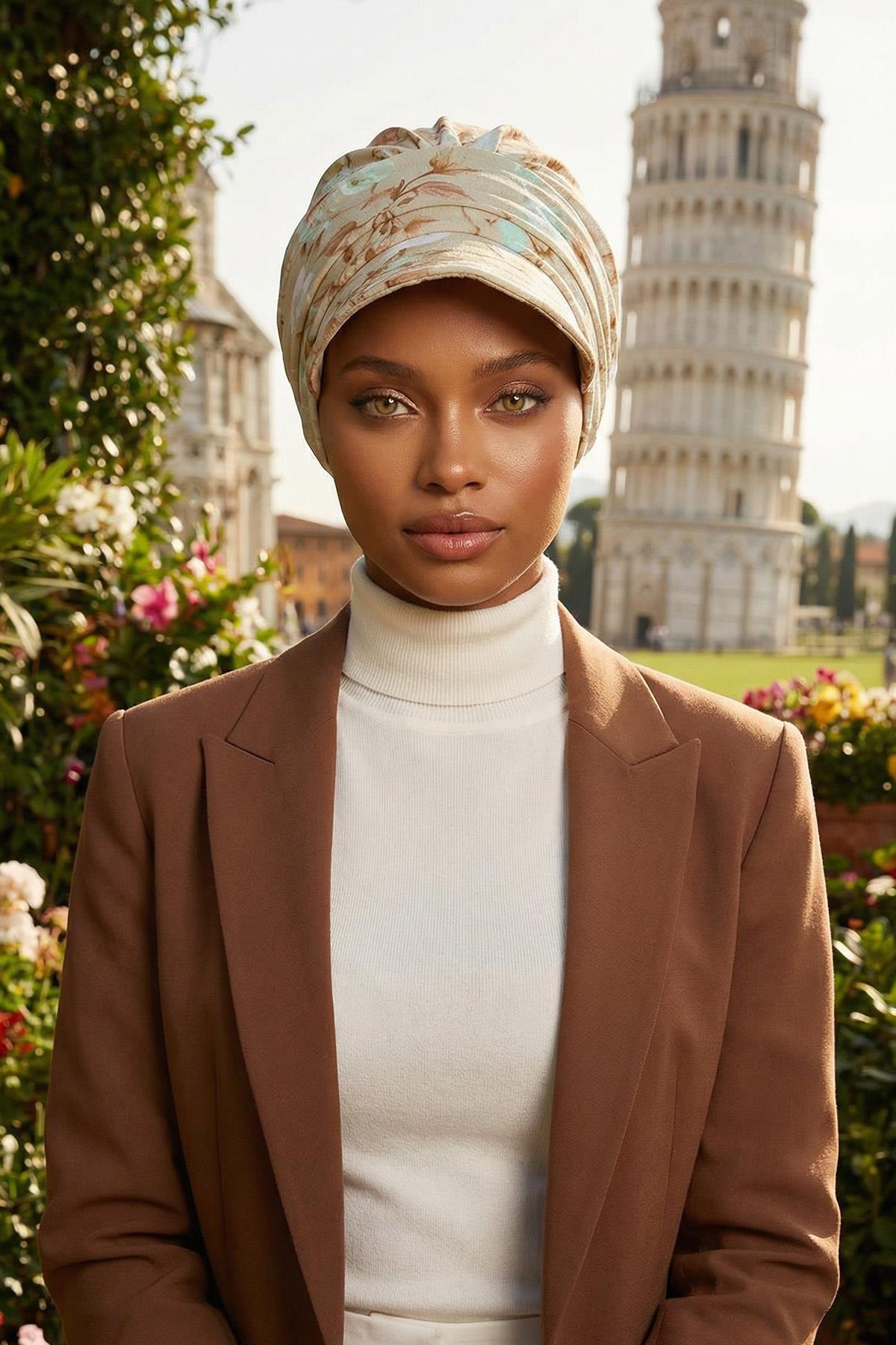 Siperlikli Desenli Penye Şapka Bone,B-73YD